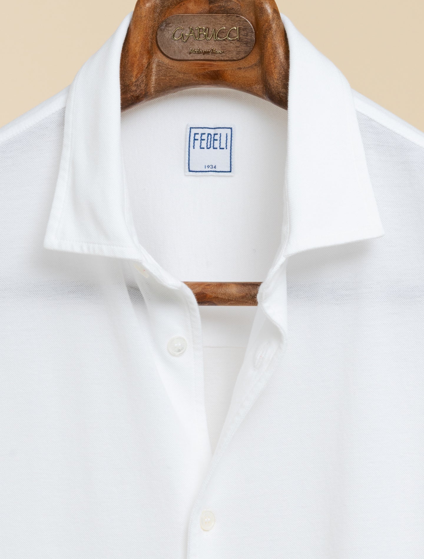 Robert Pique Long Sleeve Shirt White Fedeli Polo shirts 48