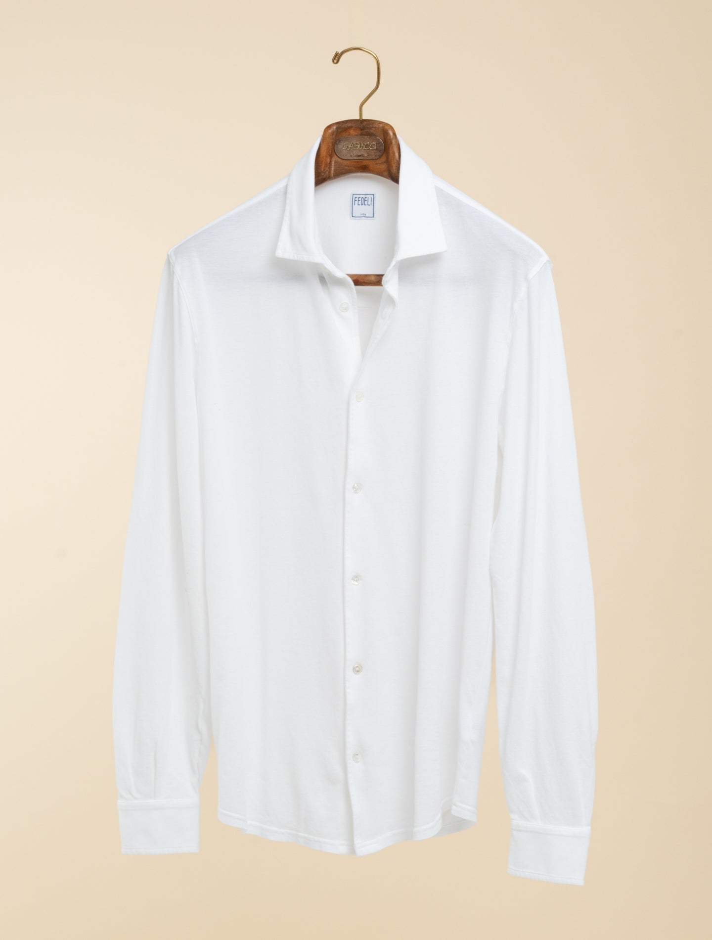 Robert Pique Long Sleeve Shirt White Fedeli Polo shirts 48