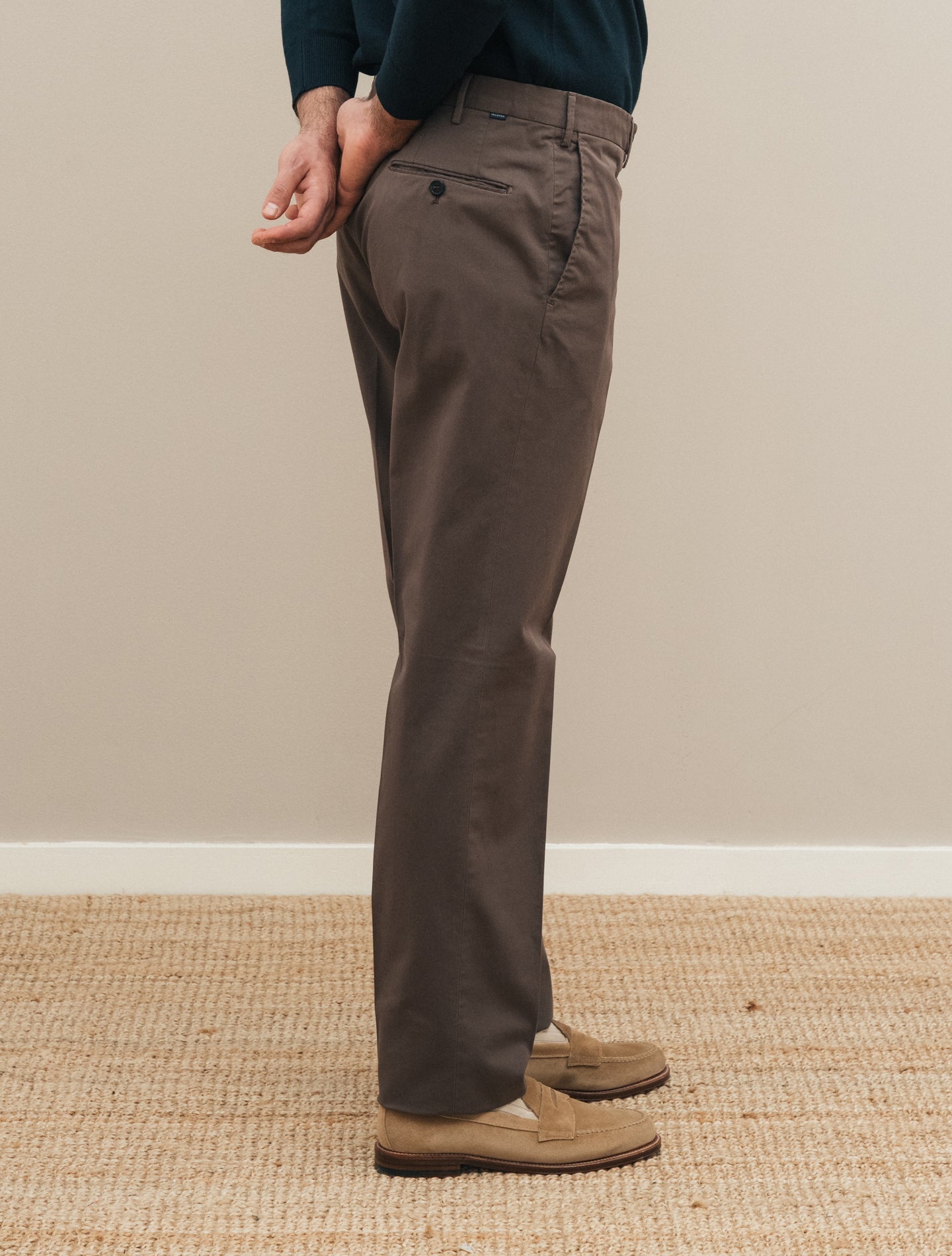 Royal Batavia Cotton Regular Fit Chinos Brown Incotex Trousers 46