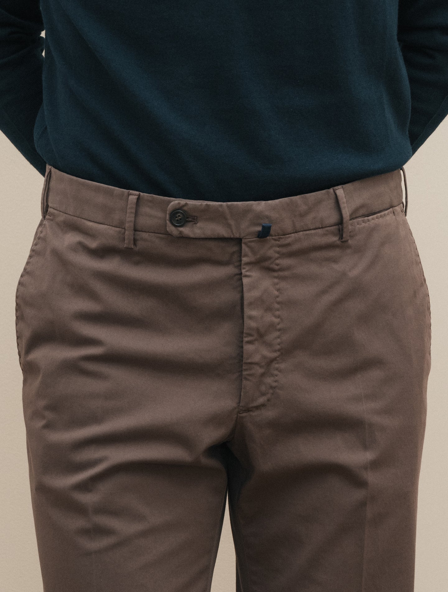 Royal Batavia Cotton Regular Fit Chinos Brown Incotex Trousers 46