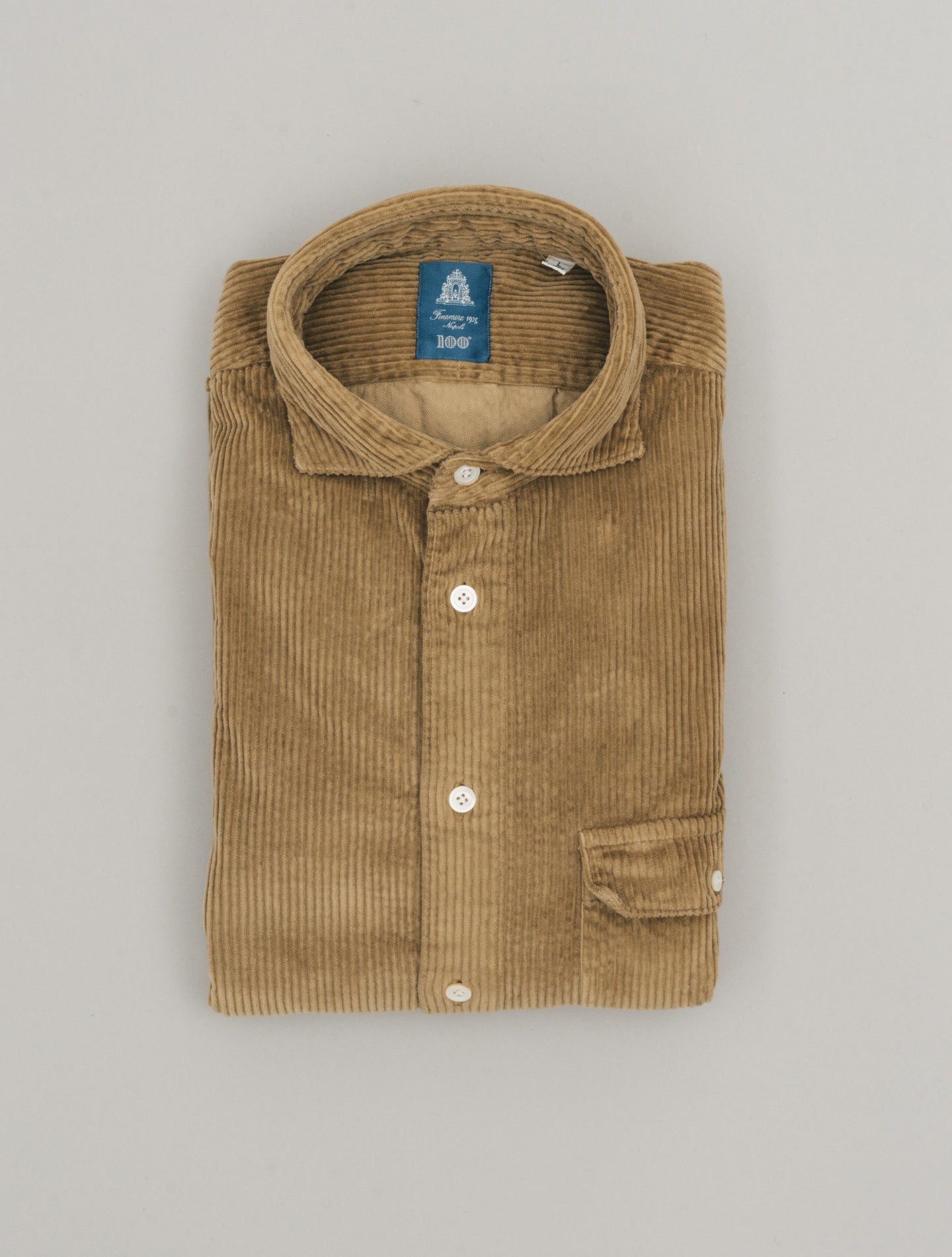 Salina Corduroy Overshirt Beige Finamore Shirts S