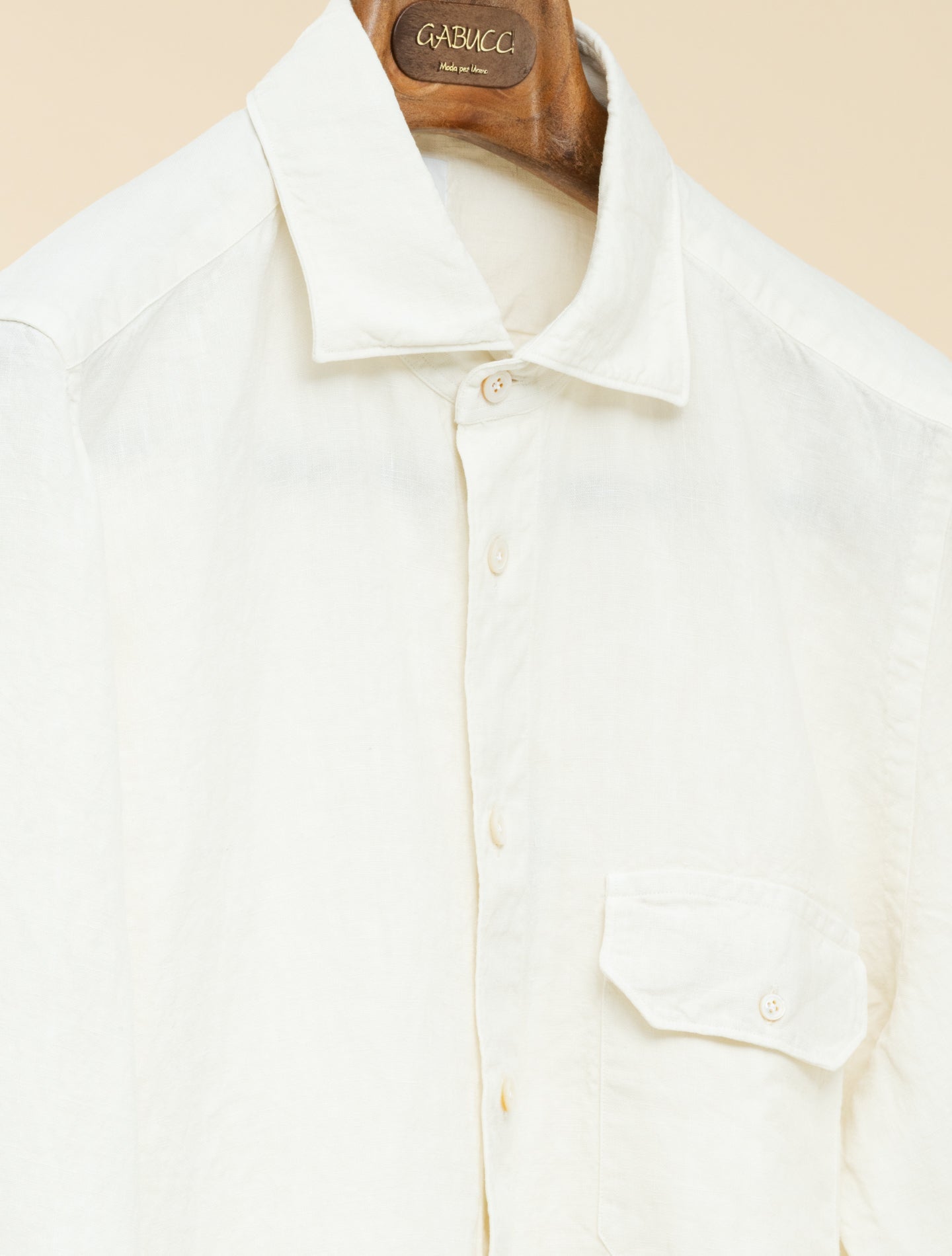 Salina Linen Overshirt Light Sand Finamore Shirts S