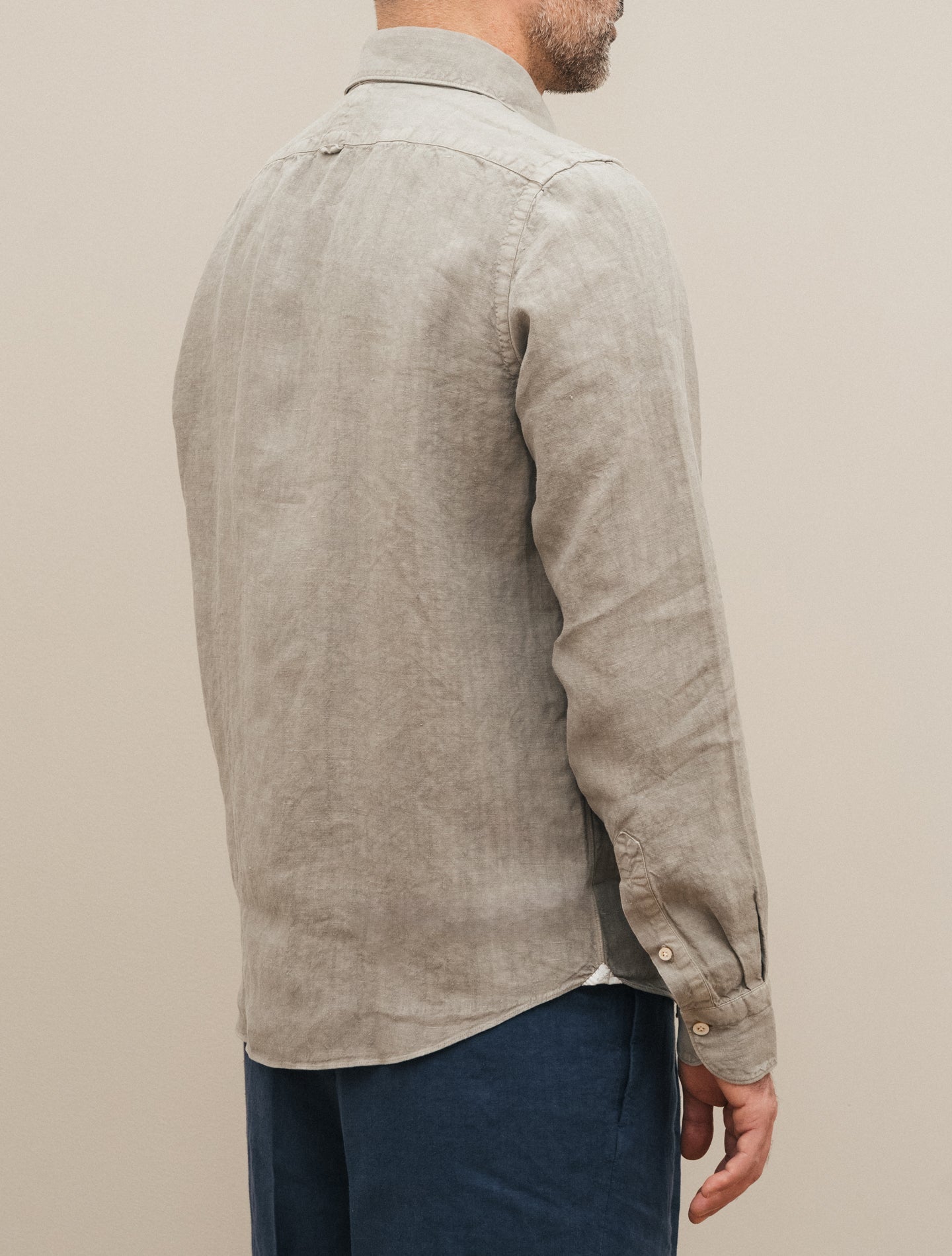 Salina Relaxed Heavy Linen Shirt Beige Finamore Shirts S