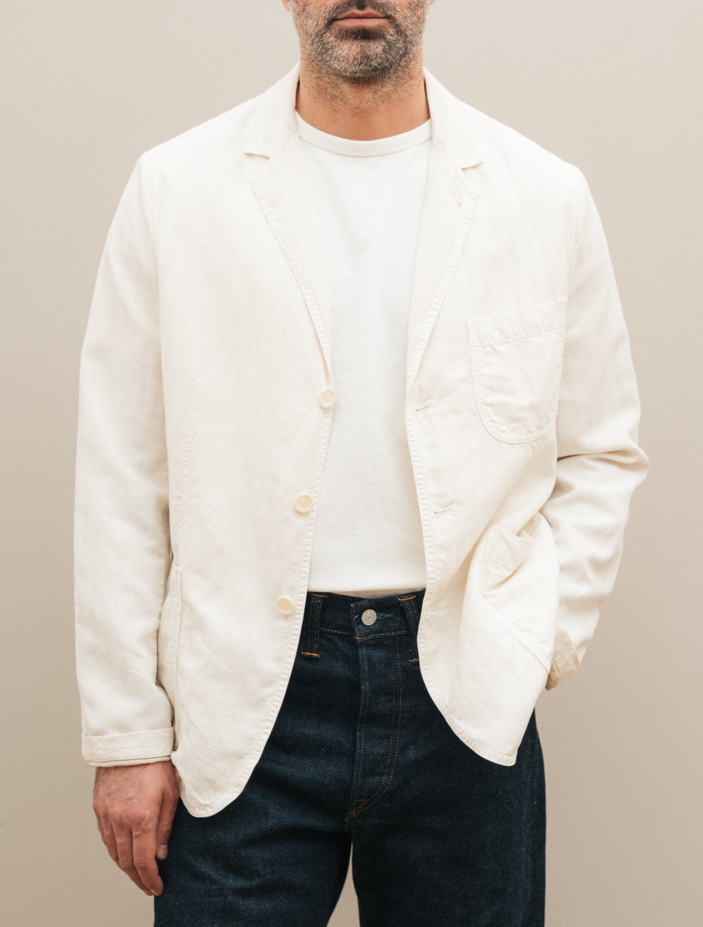 Samuraki Herringbone Jacket Natural Aspesi Jackets M