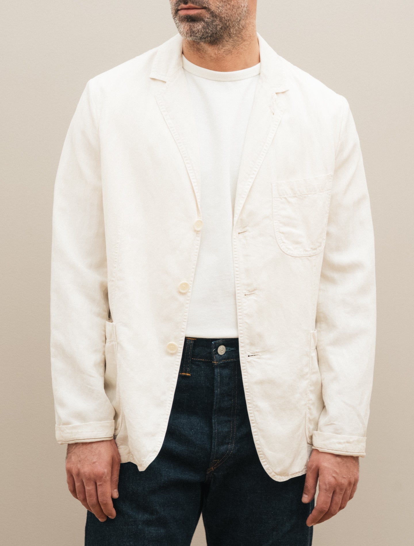 Samuraki Herringbone Jacket Natural Aspesi Jackets M