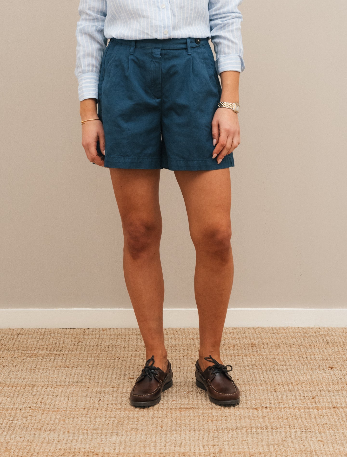 Sardina Cotton Linen Shorts Blue Massimo Alba Shorts IT 38
