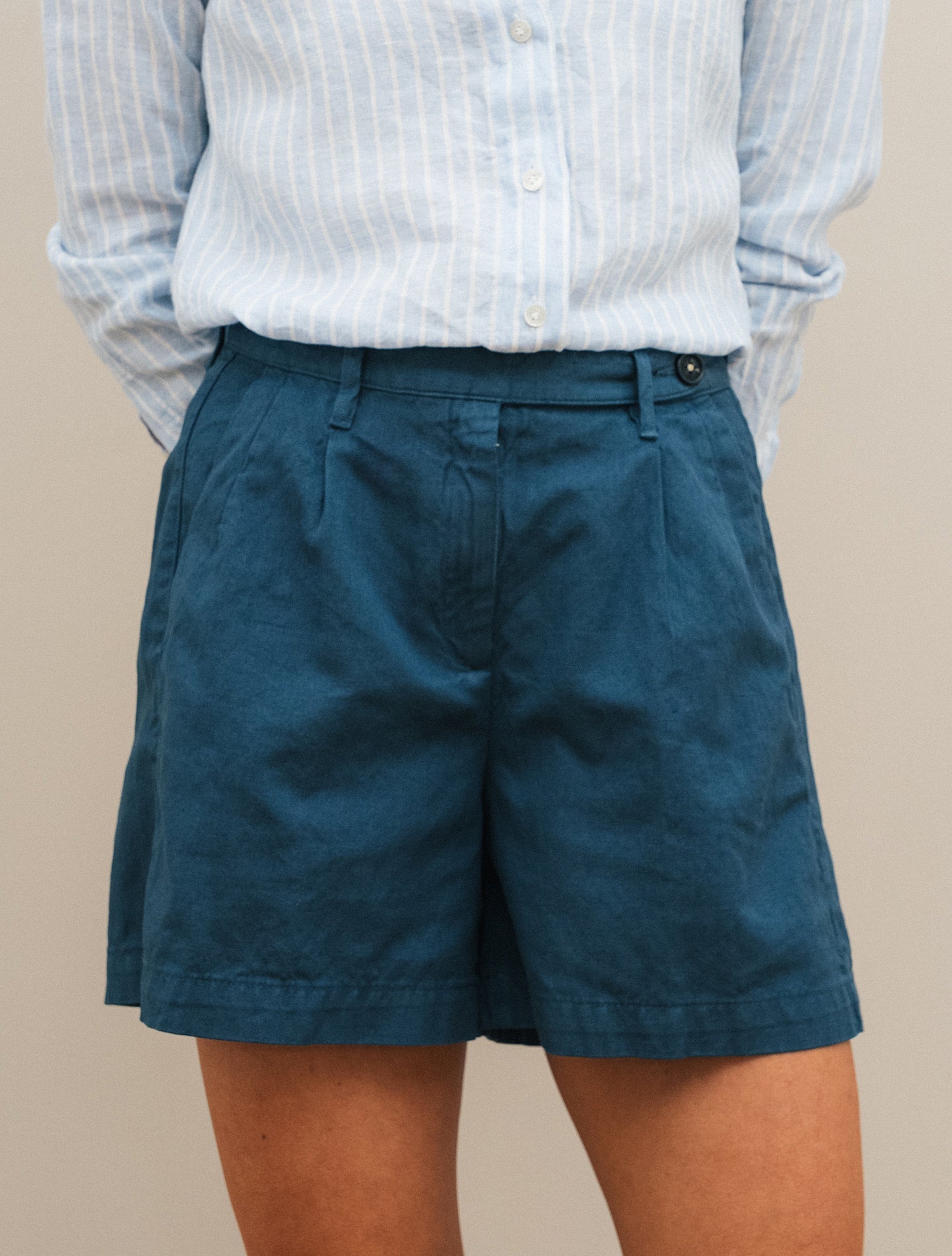 Sardina Cotton Linen Shorts Blue Massimo Alba Shorts IT 38