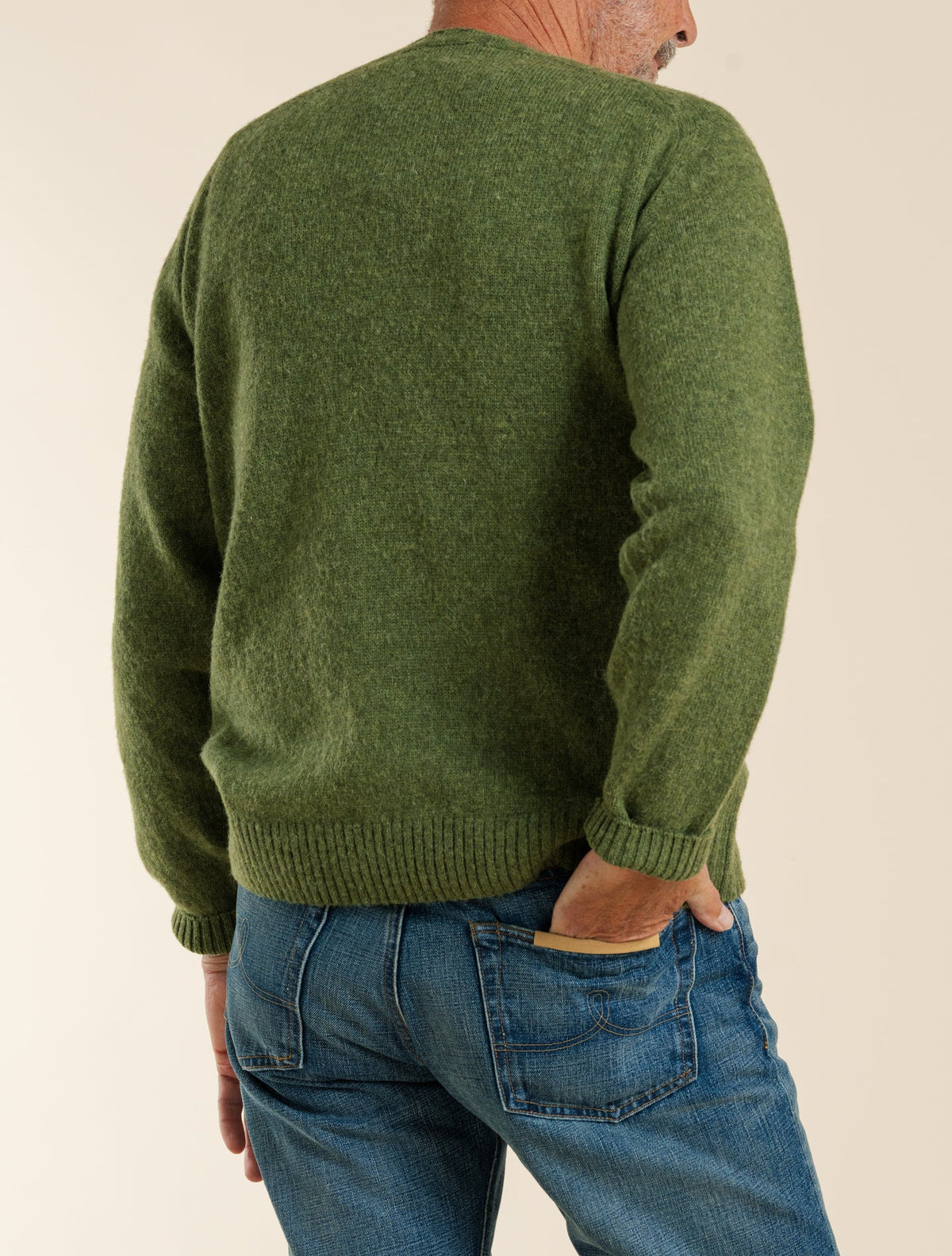 Shetland T-Shoulder Crewneck Sweater Green Morgano Knitwear 48