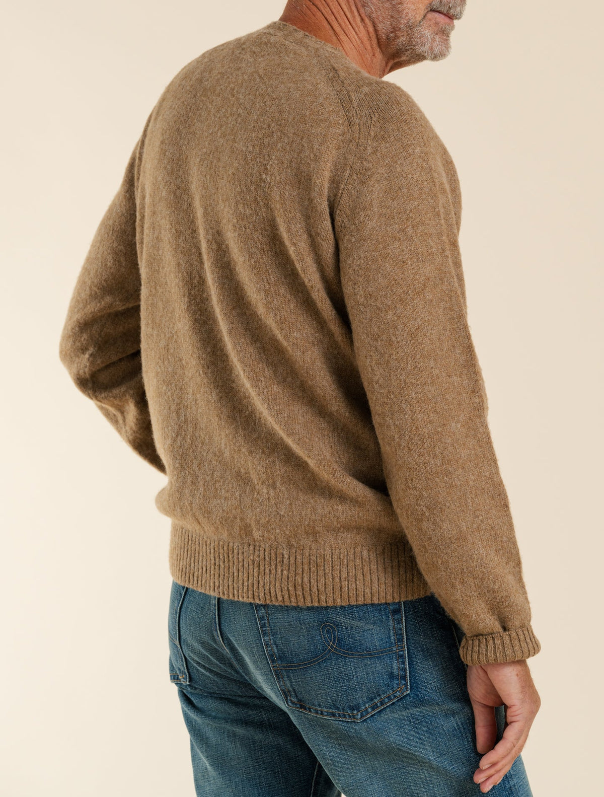 Shetland T-Shoulder Crewneck Sweater Tabacco Morgano Knitwear 48