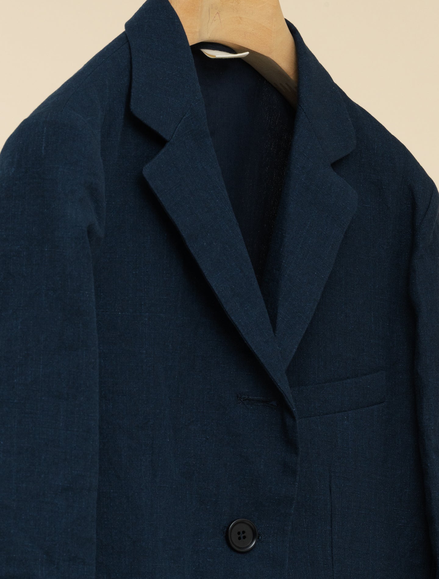 Short Single Breasted Cotton Linen Jacket - Aa capsule collection Navy Aspesi Jackets IT 38