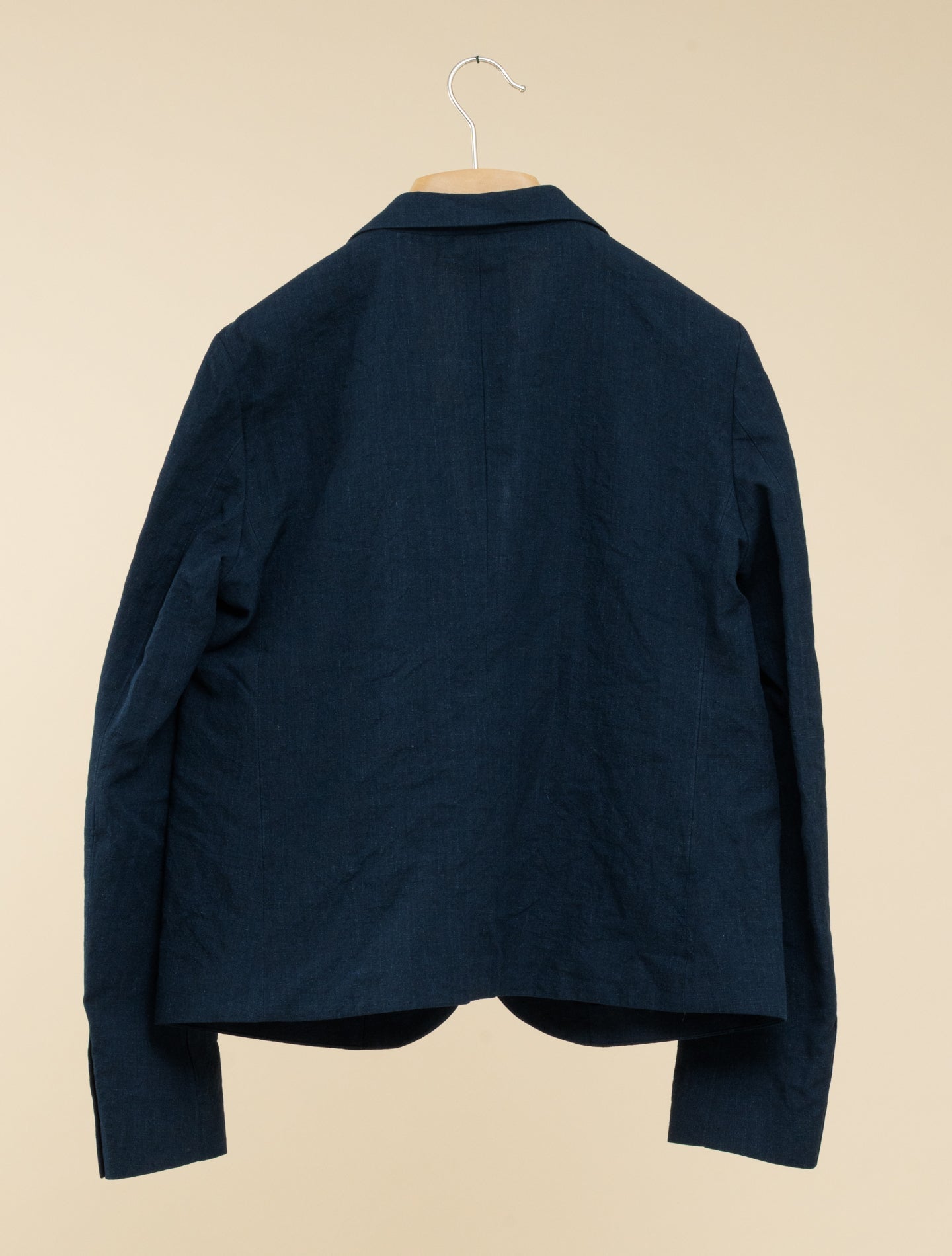 Short Single Breasted Cotton Linen Jacket - Aa capsule collection Navy Aspesi Jackets IT 38