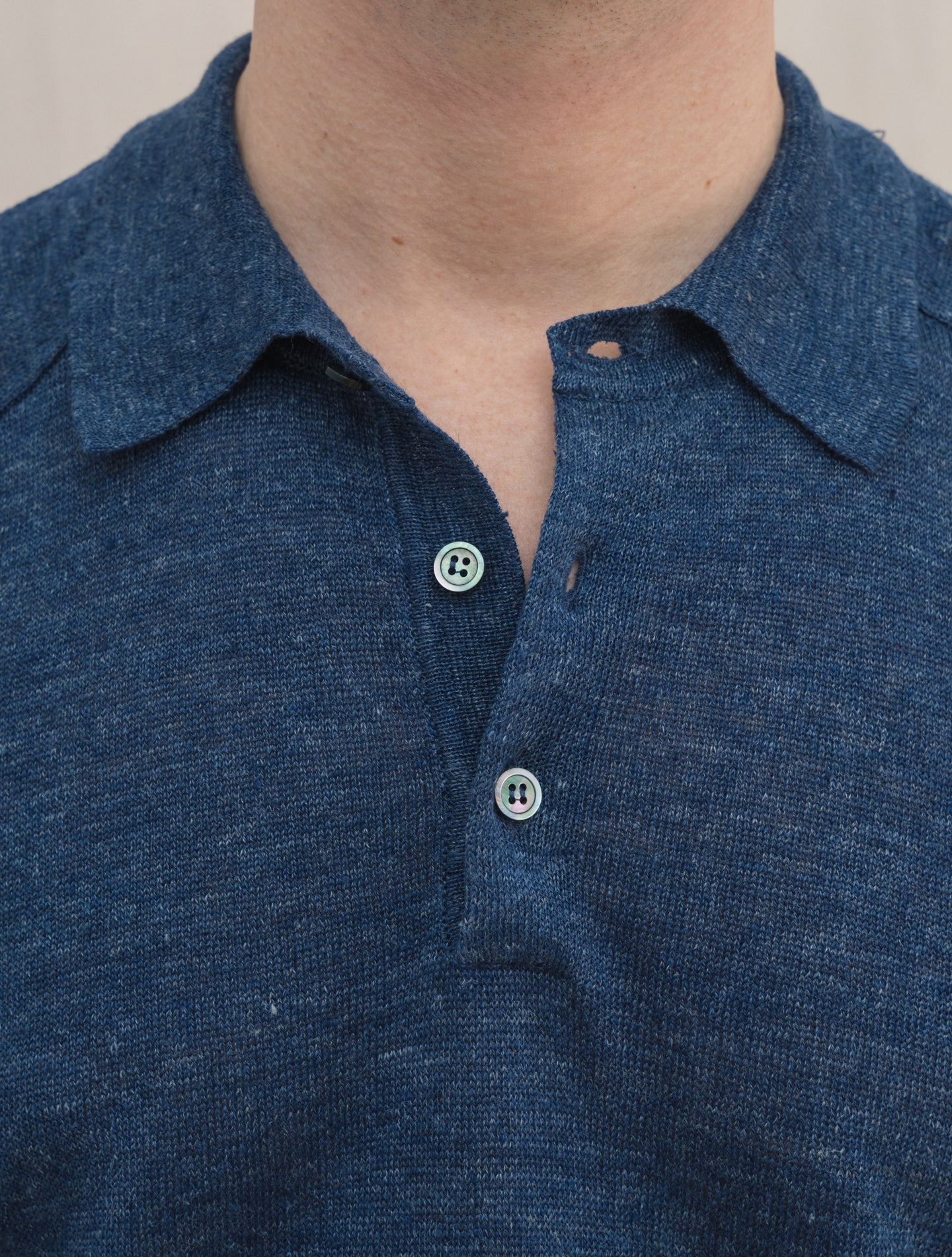 Short Sleeve Linen Polo Shirt Denim Morgano Polo shirts 46