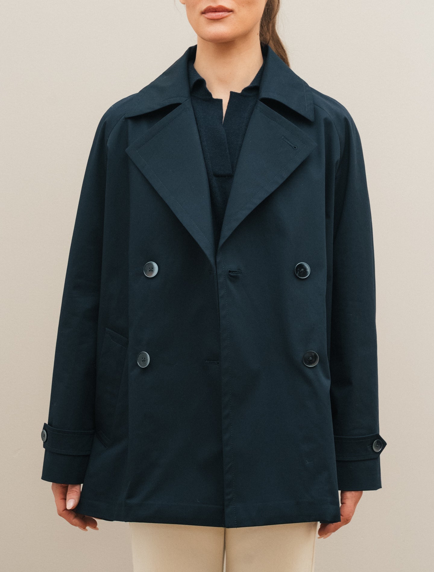 Short Trench Coat Navy Lardini Outerwear IT 38