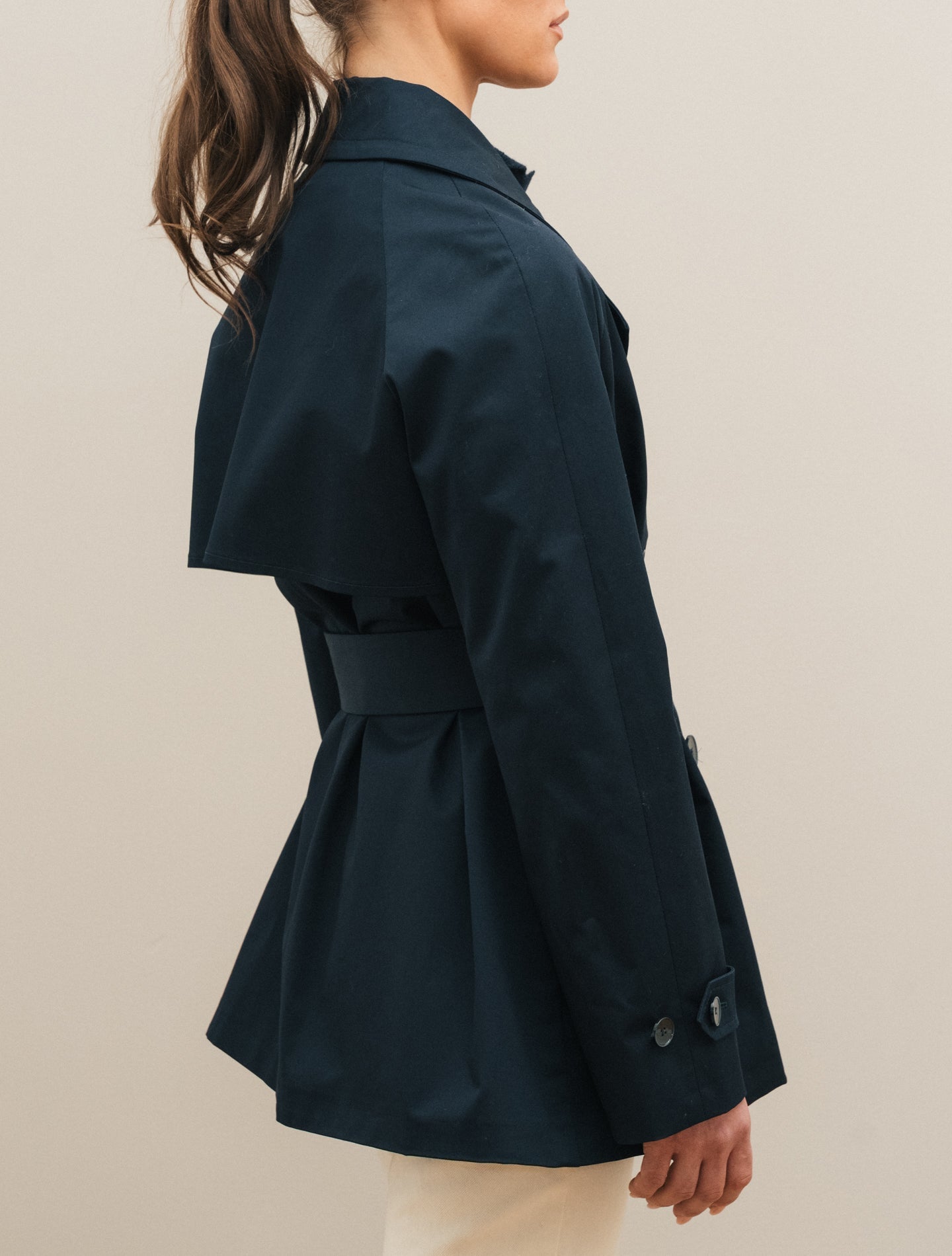 Short Trench Coat Navy Lardini Outerwear IT 38