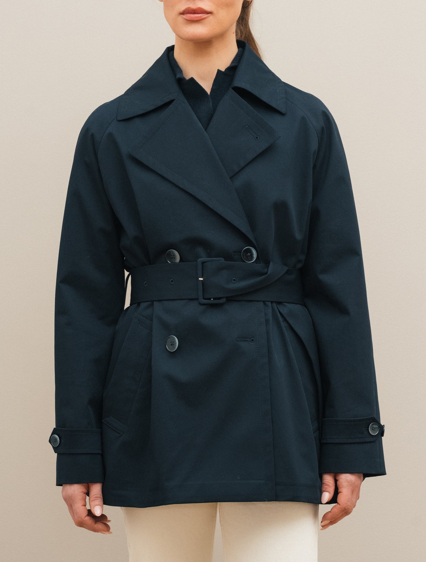 Short Trench Coat Navy Lardini Outerwear IT 38