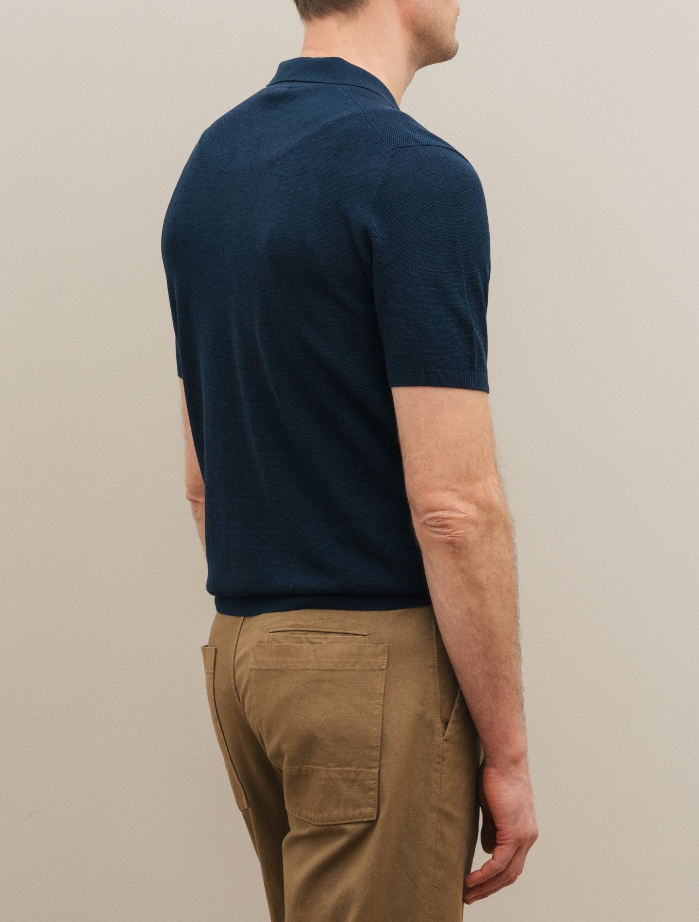 Silk Cotton Pike Polo Shirt Short Sleeve Navy Gabucci Polo shirts 48