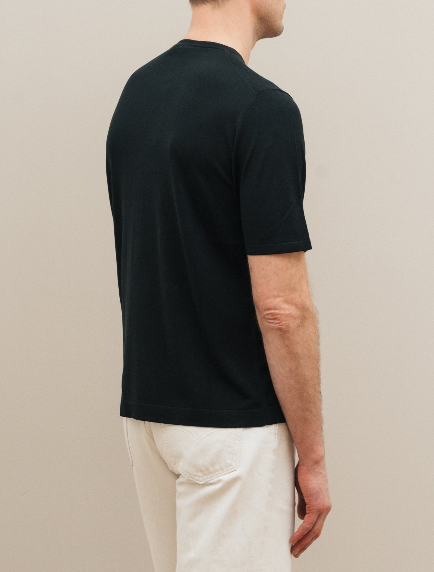 Silk Knitted T-shirt Black Morgano T-shirts 46