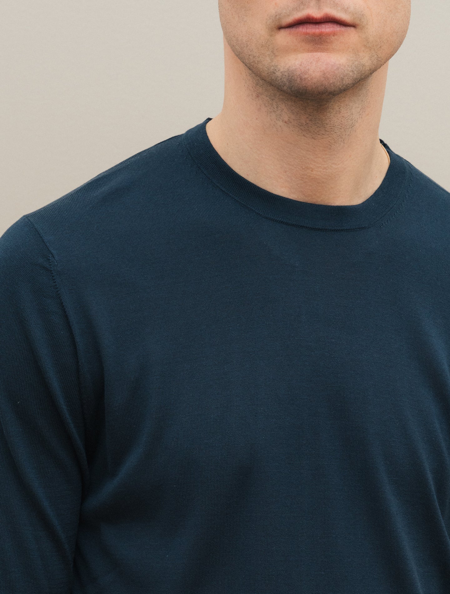 Silk Knitted T-shirt Navy Morgano T-shirts 46
