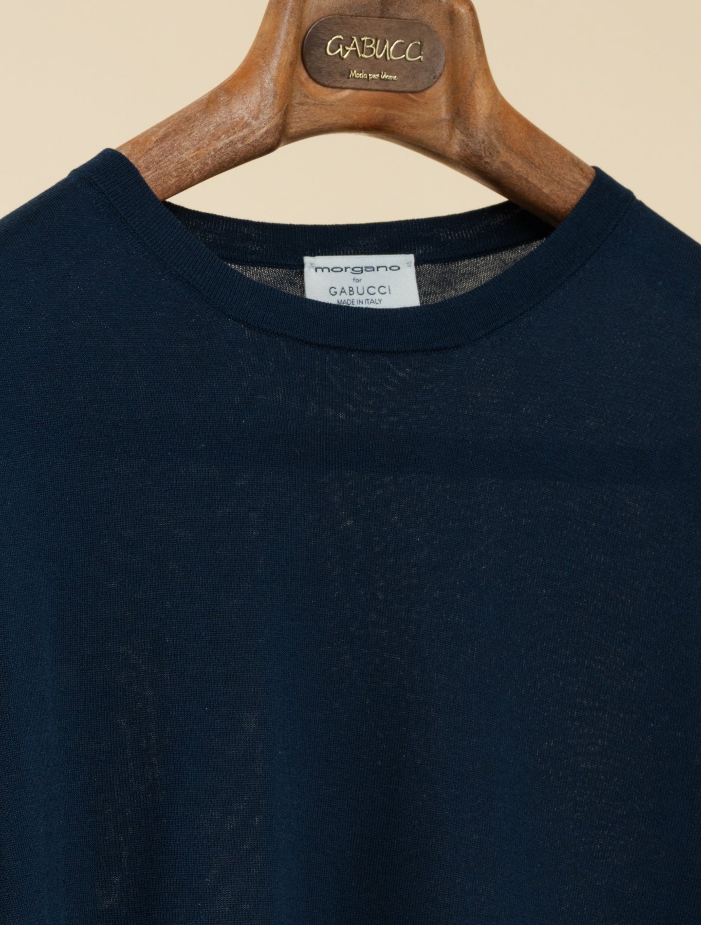 Silk Knitted T-shirt Navy Morgano T-shirts 48