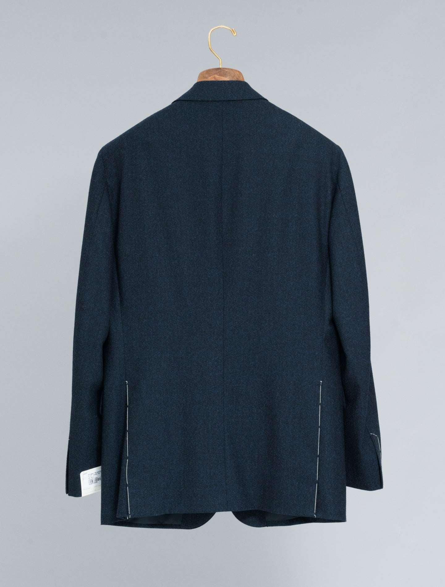 Singel Breasted s130 Wool Microcheck Suit Navy Belvest Suits 48