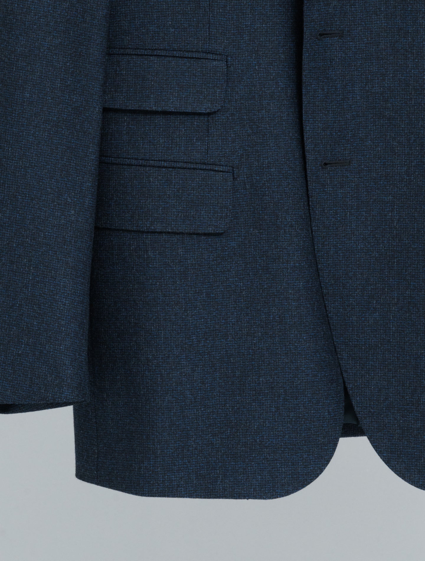 Singel Breasted s130 Wool Microcheck Suit Navy Belvest Suits 48