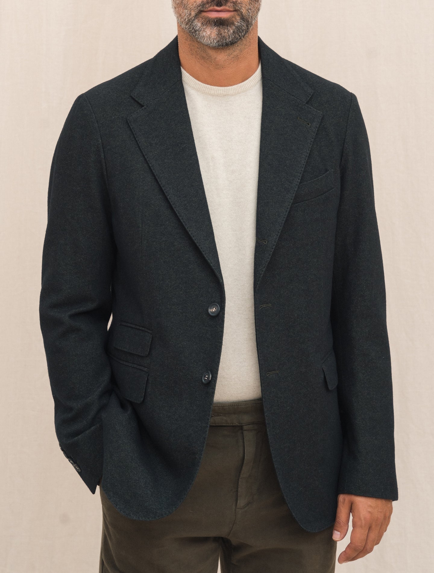 Single Breasted Catch2 Wool Cotton Jacket Green Massimo Alba Jackets 48