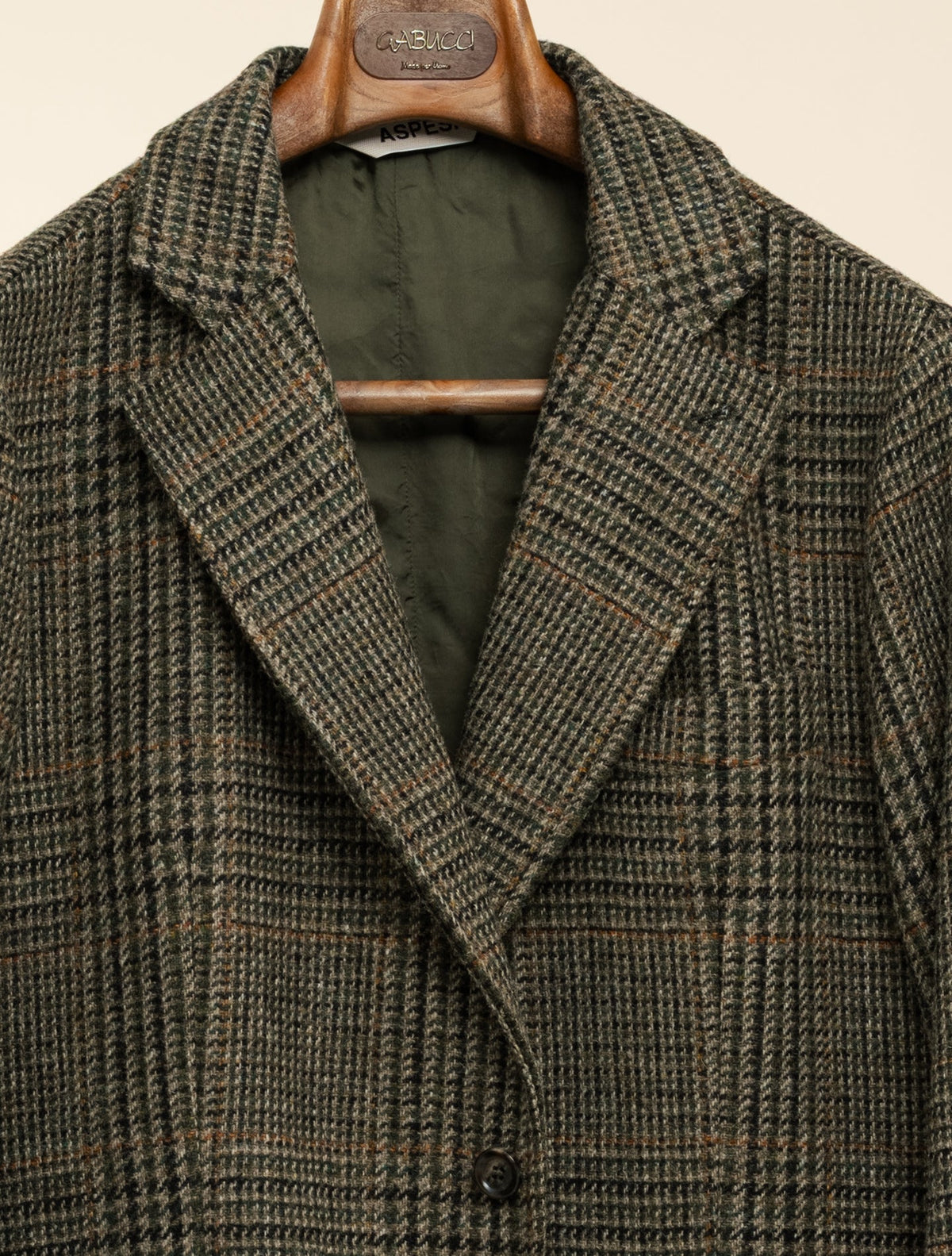 Single Breasted Checked Wool Jacket Green Aspesi Jackets 48