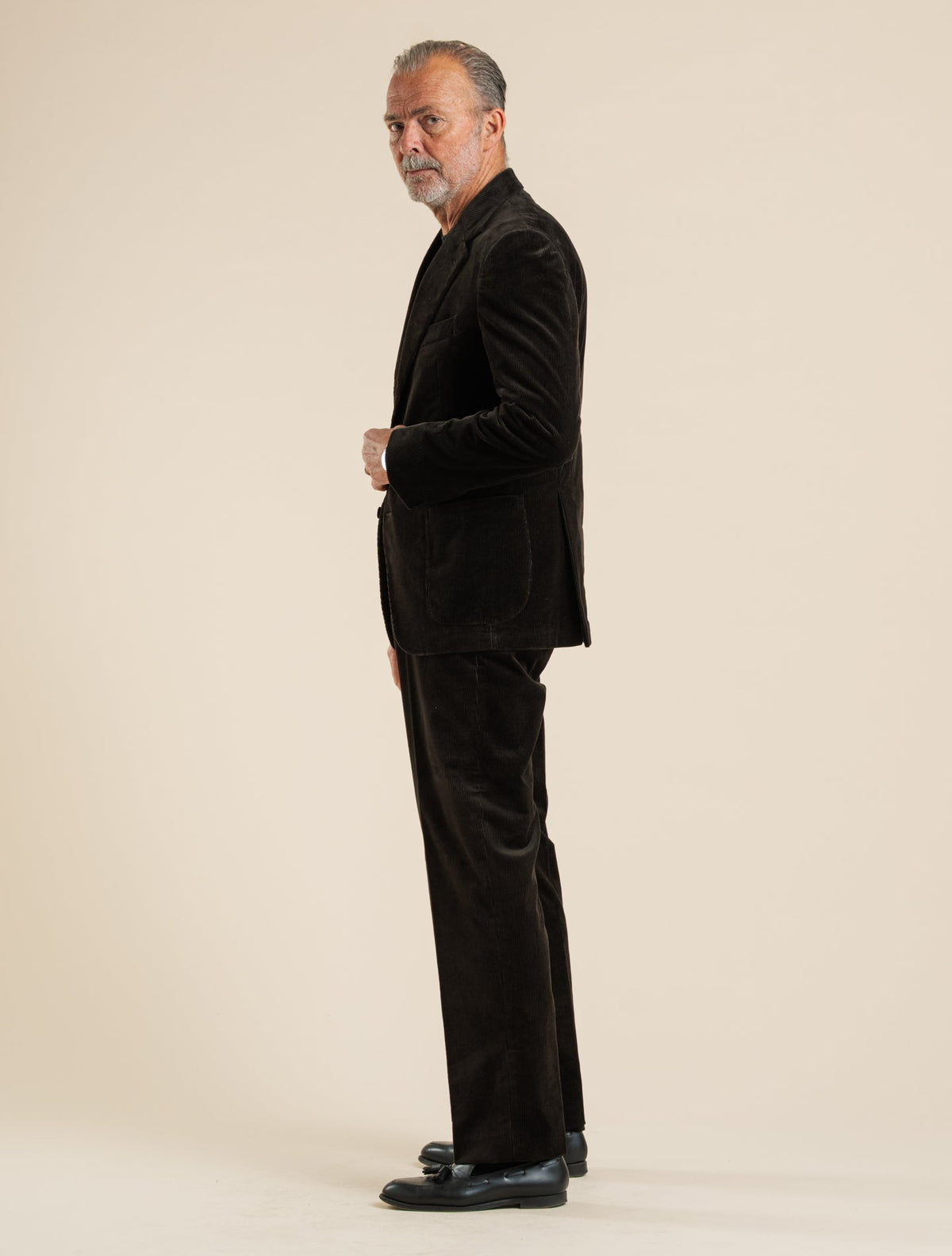Single Breasted Corduroy Suit Brown Gabucci Suits 48