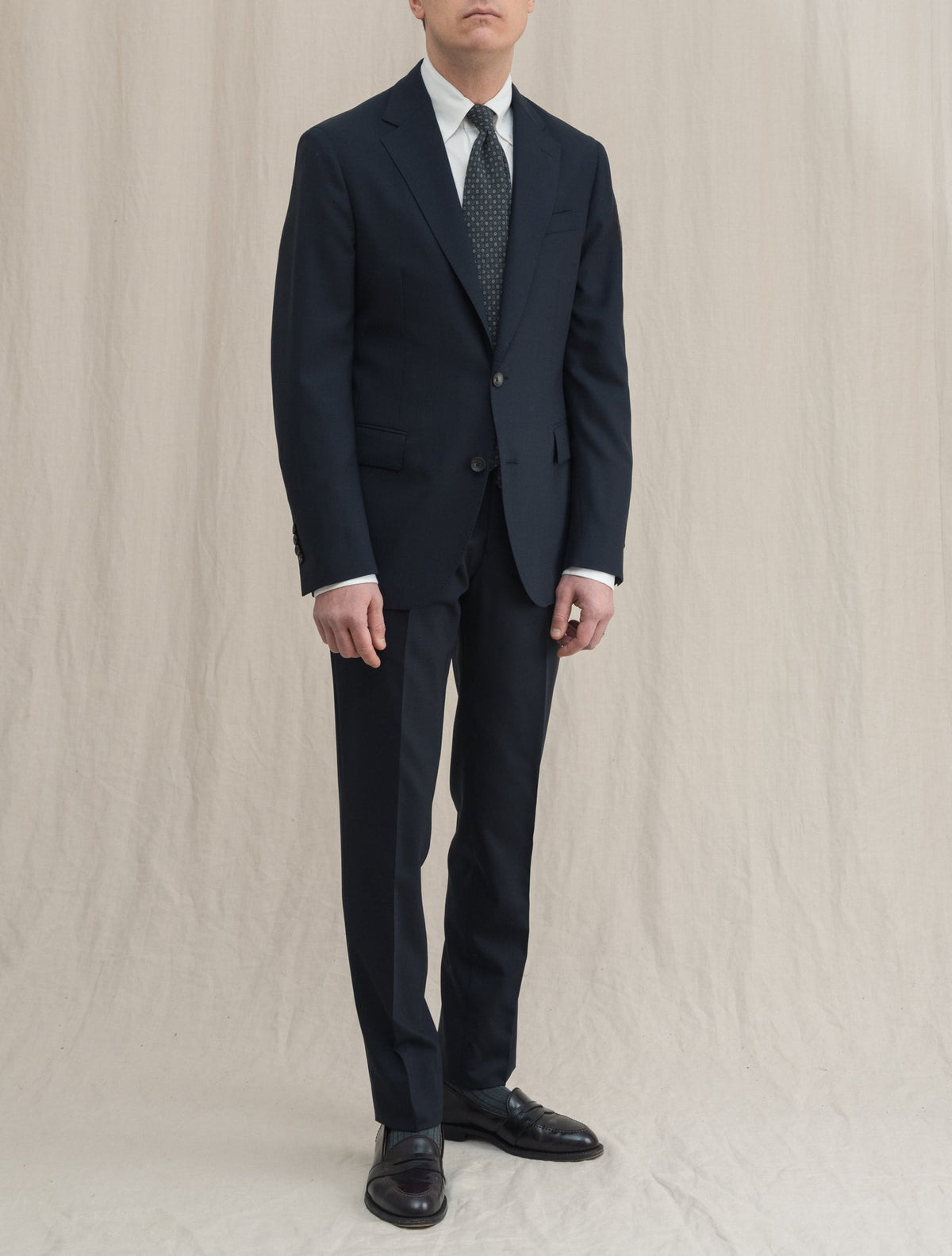 Single Breasted Dresswool Suit Navy