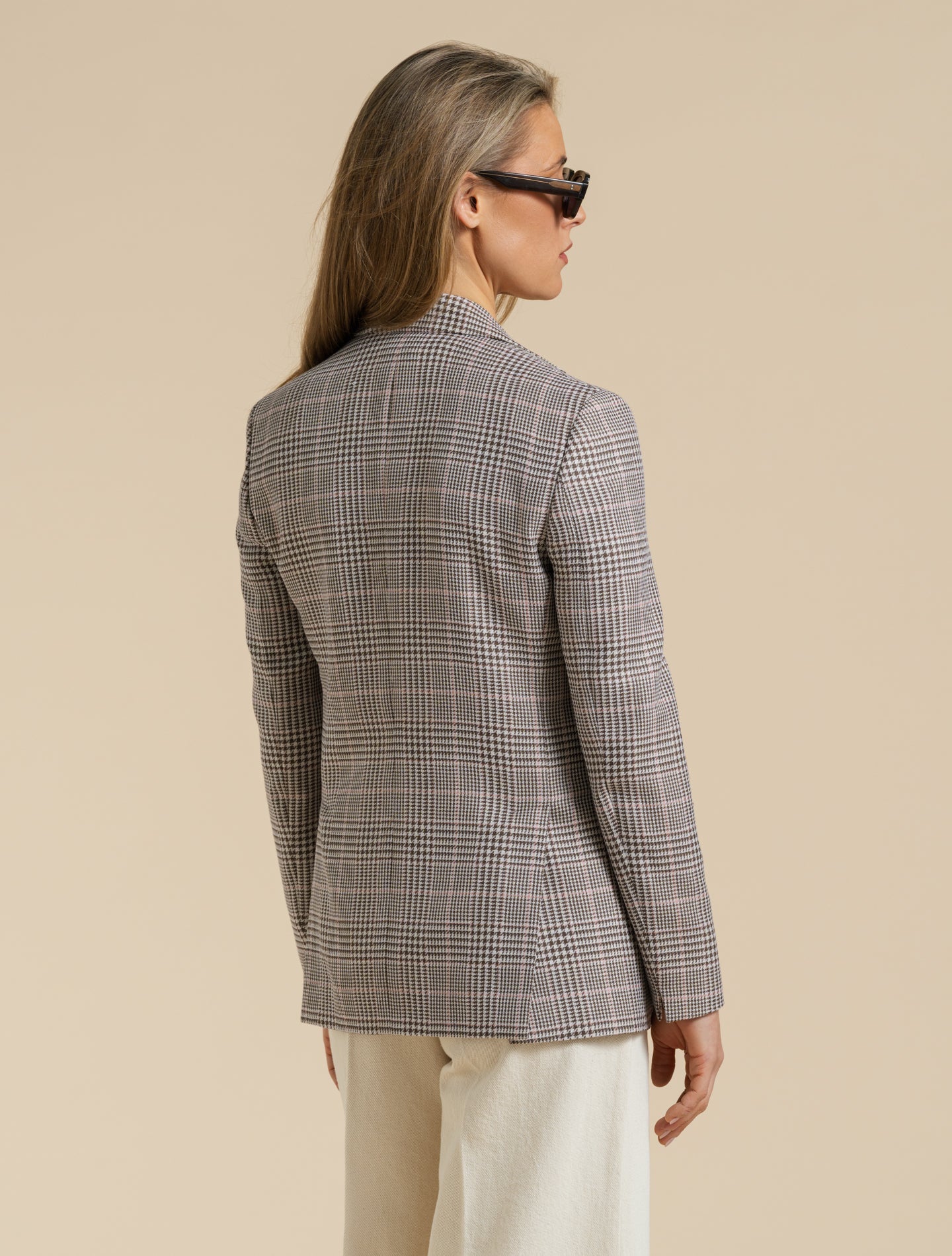 Single Breasted Glencheck Jacket Pink Lardini Jackets IT 38