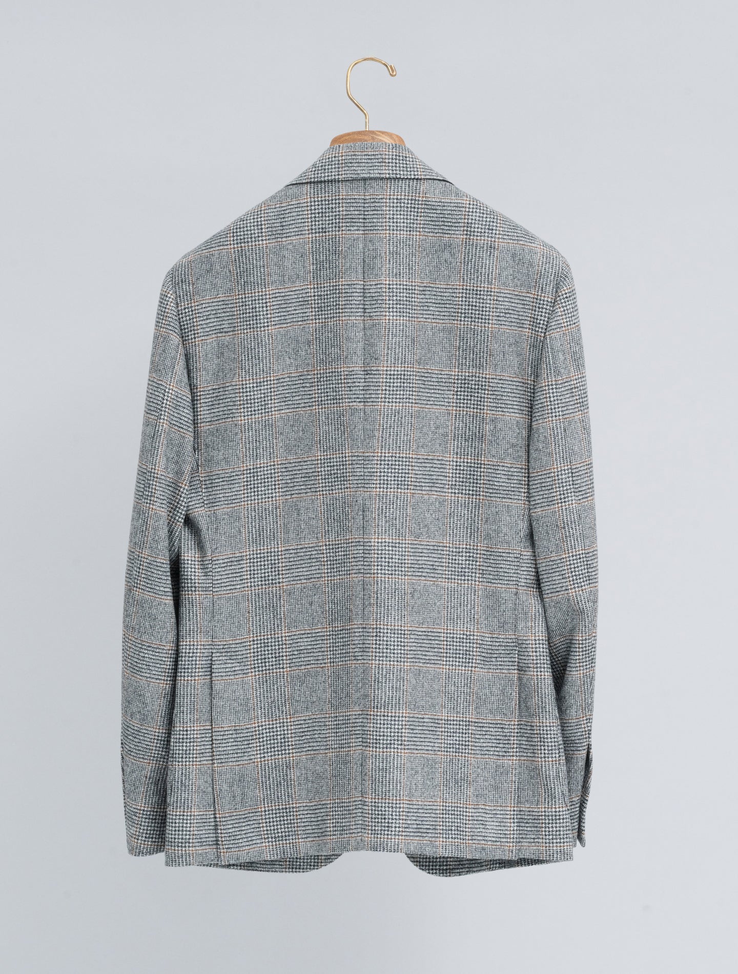 Single Breasted Glencheck Wool Jacket Dark Grey Lardini Jackets 48