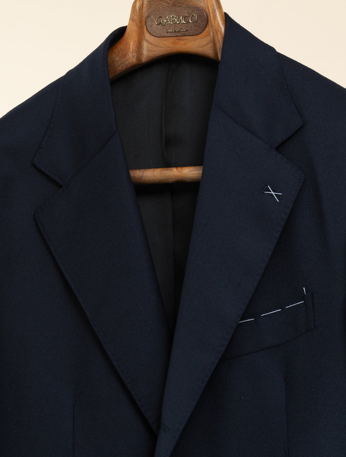 Single Breasted High Twist Wool Suit Navy Gabucci Suits 46