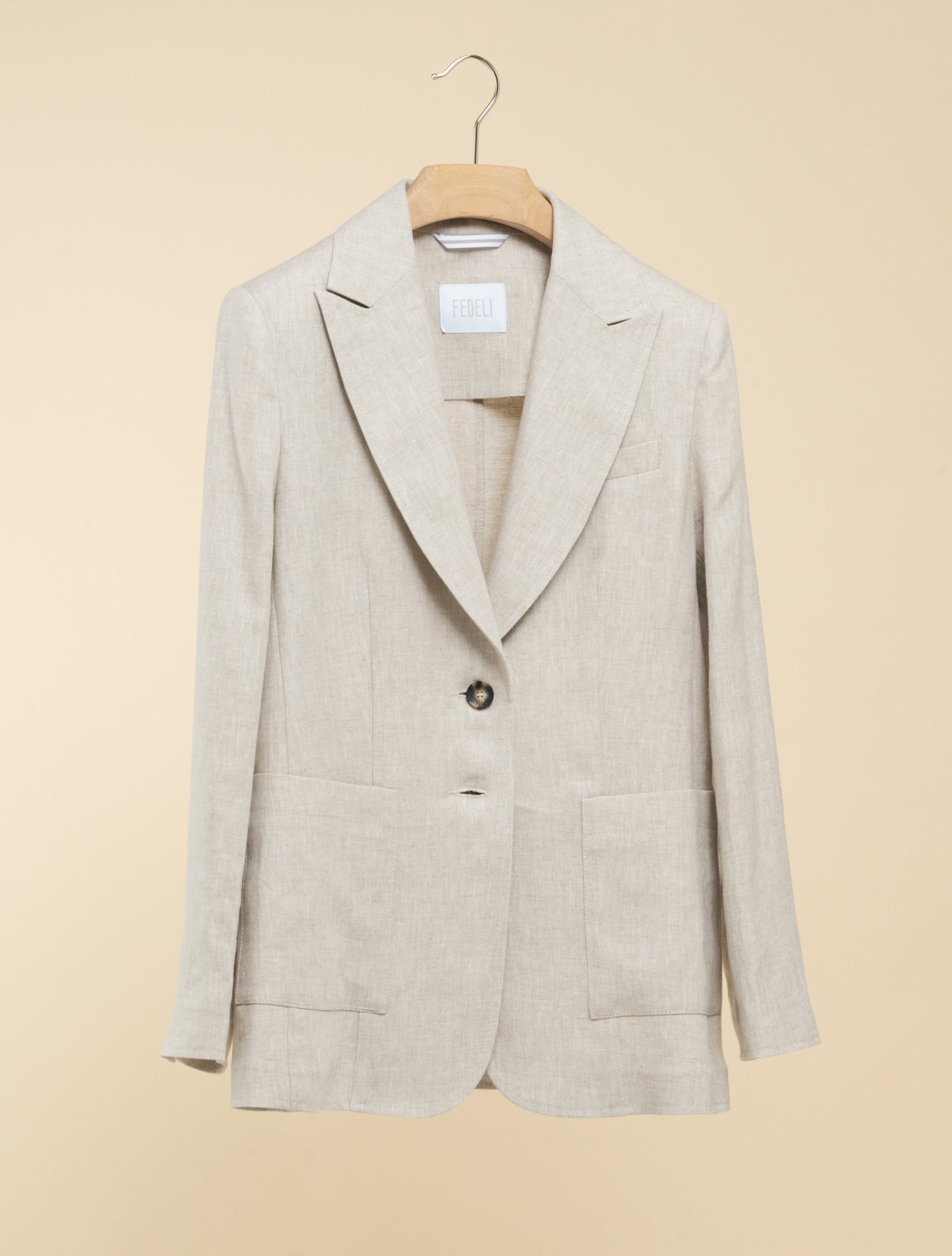 Single Breasted Linen Suit Sand Fedeli Suits IT 40