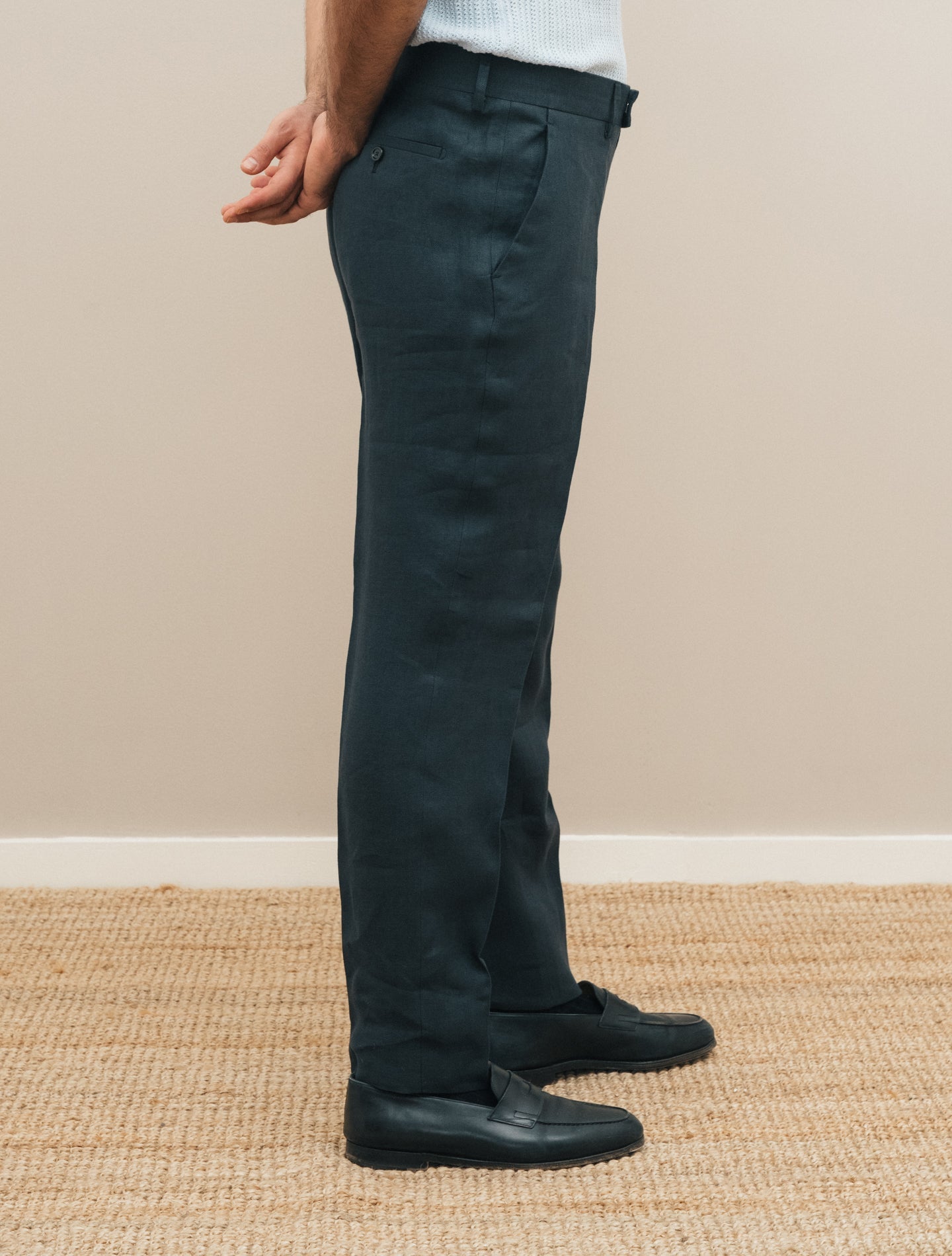 Single Breasted Linen Twill Suit Navy Lardini Suits 48