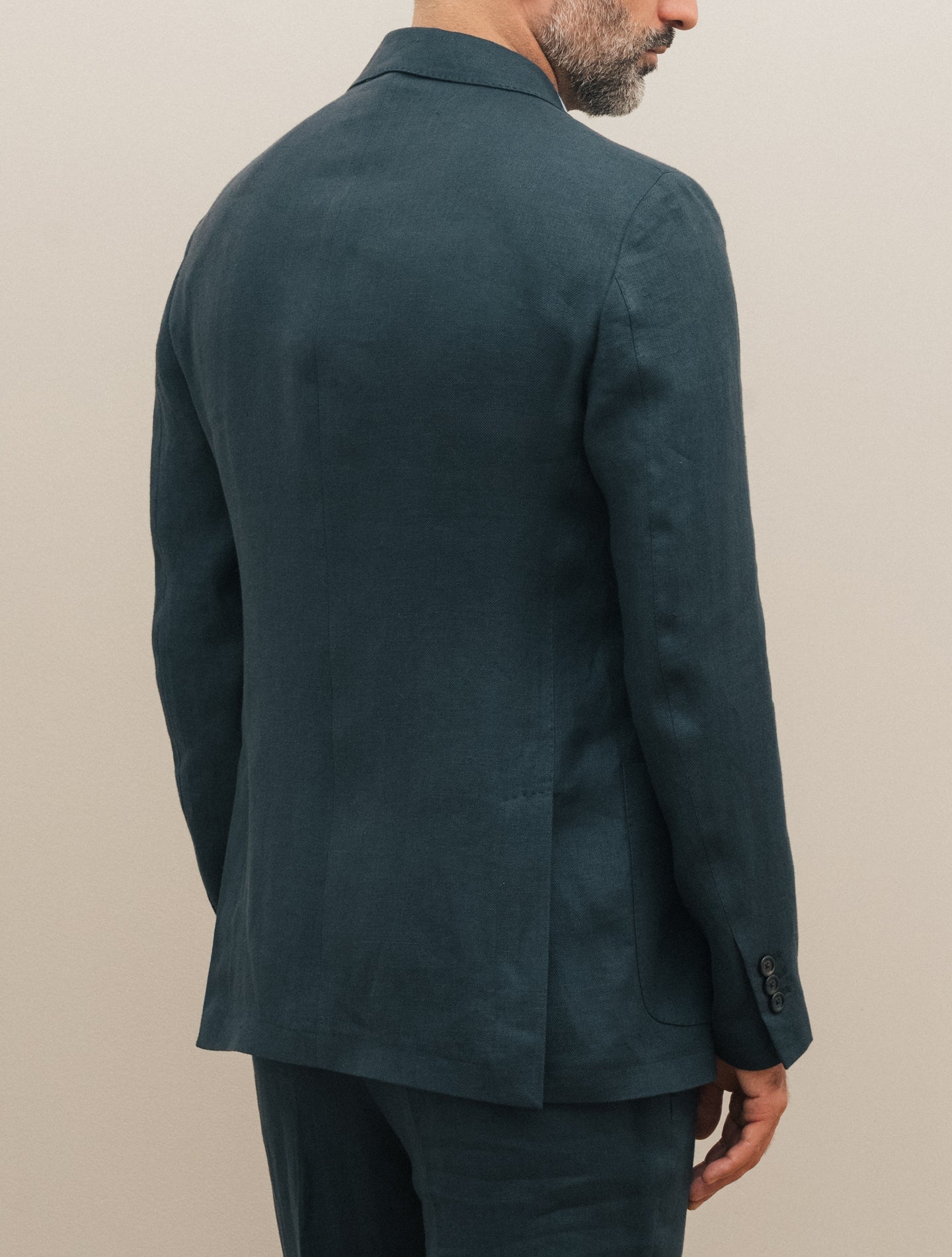 Single Breasted Linen Twill Suit Navy Lardini Suits 48
