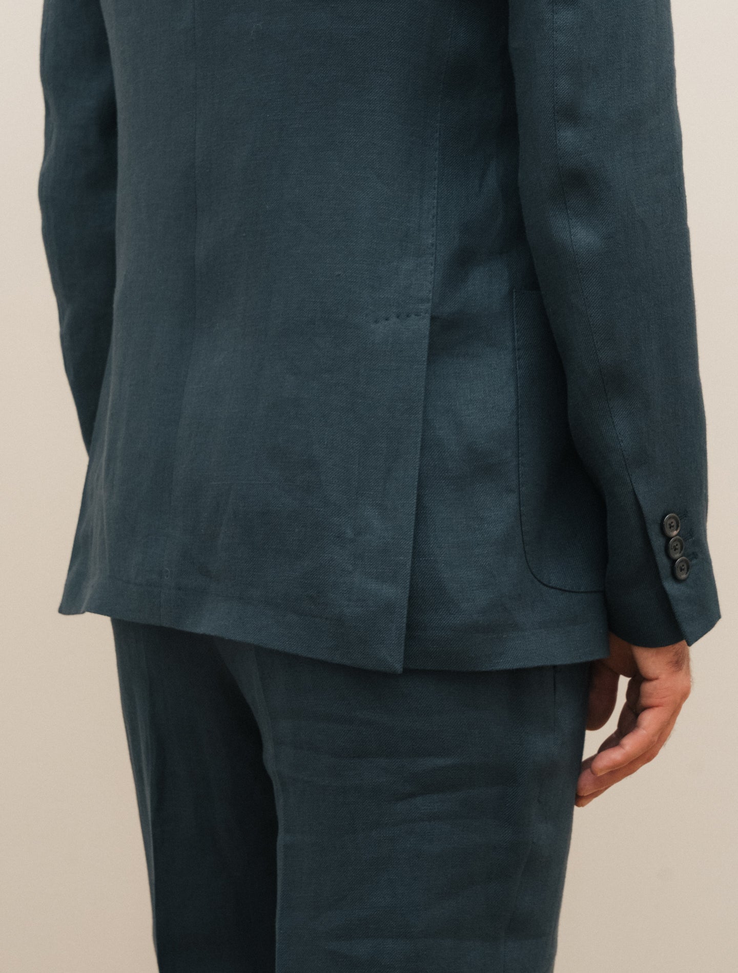 Single Breasted Linen Twill Suit Navy Lardini Suits 48