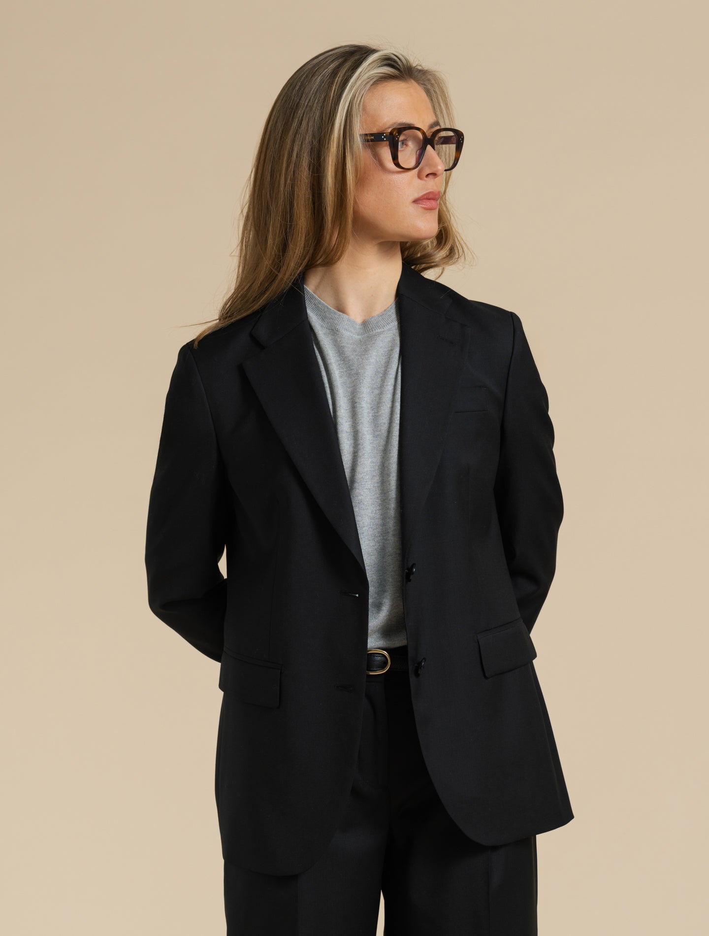 Single Breasted Loro Piana Zelander Wool jacket Black Lardini Jackets IT 38