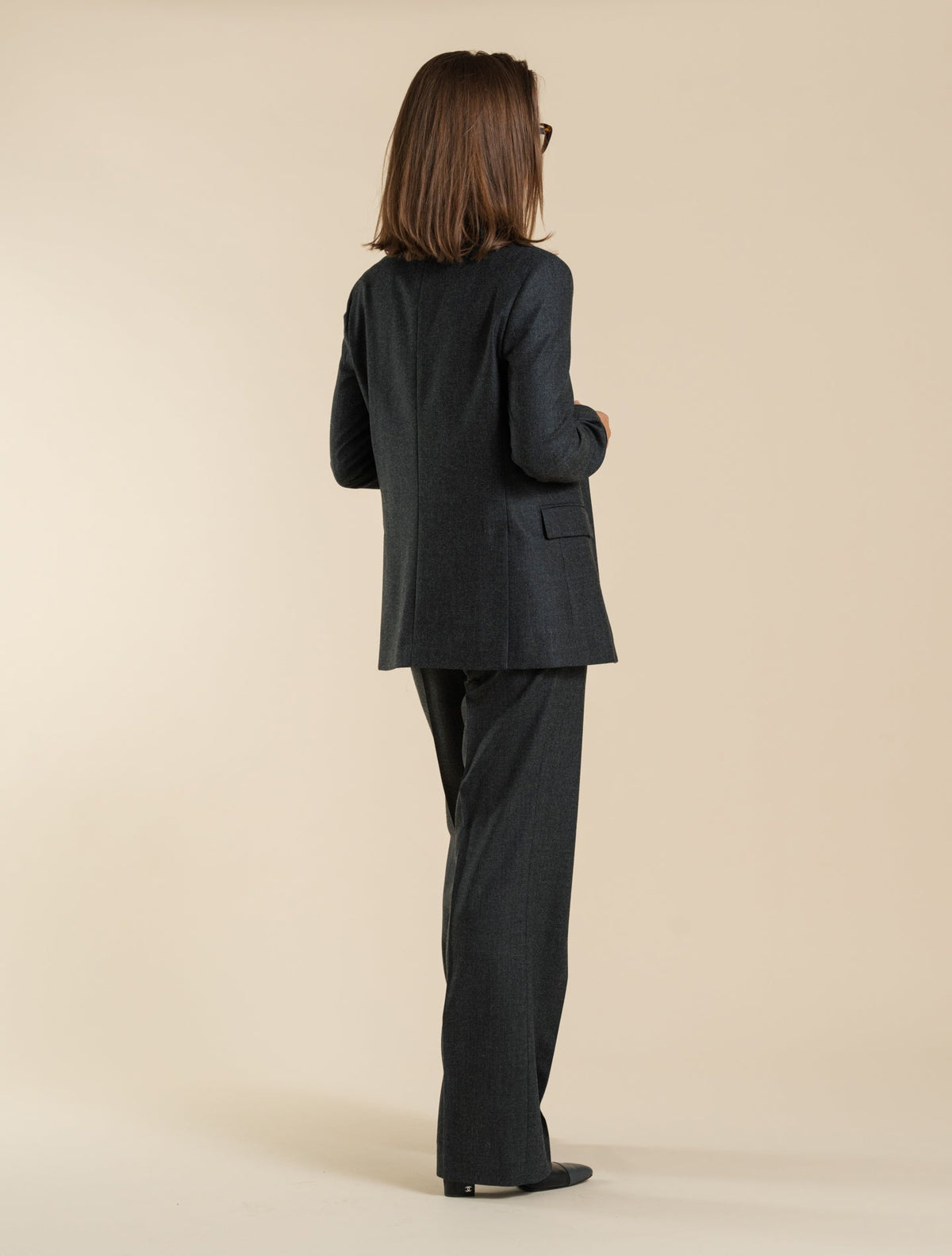 Single Breasted Wool Cashmere Glencheck Jacket Grey Lardini Jackets IT 38