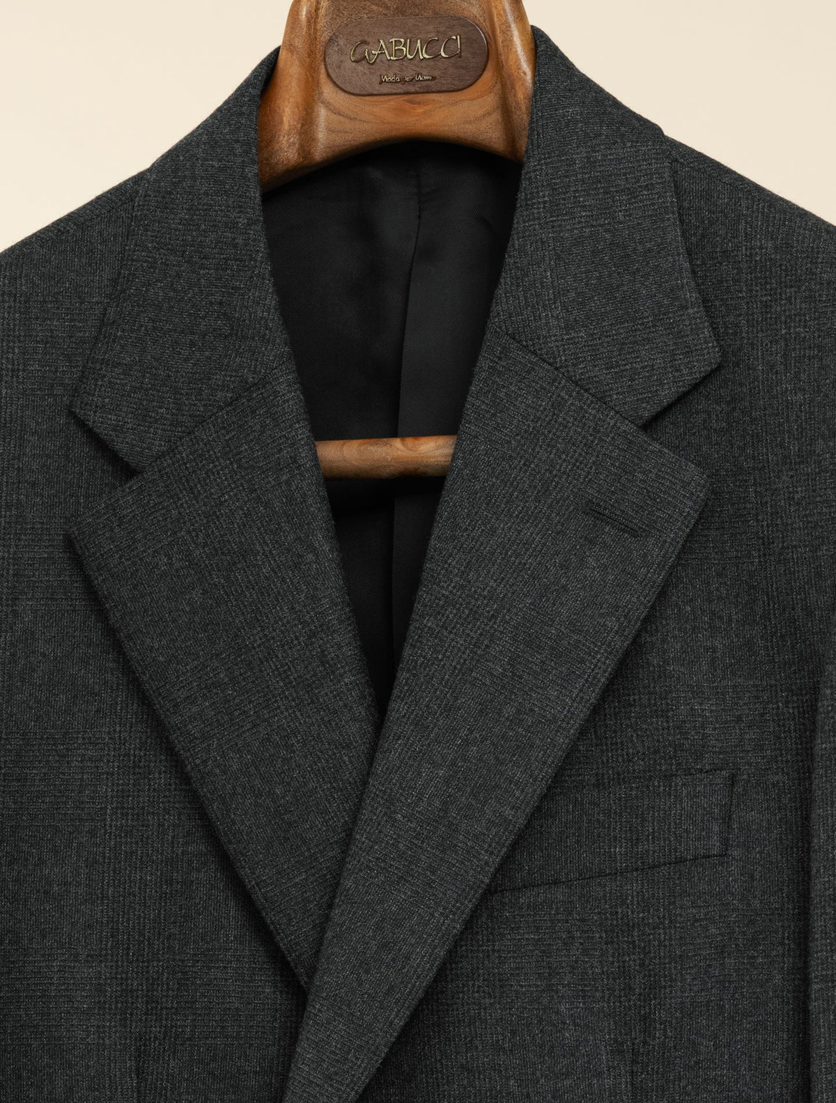 Single Breasted Wool Cashmere Glencheck Suit Grey Lardini Suits 48