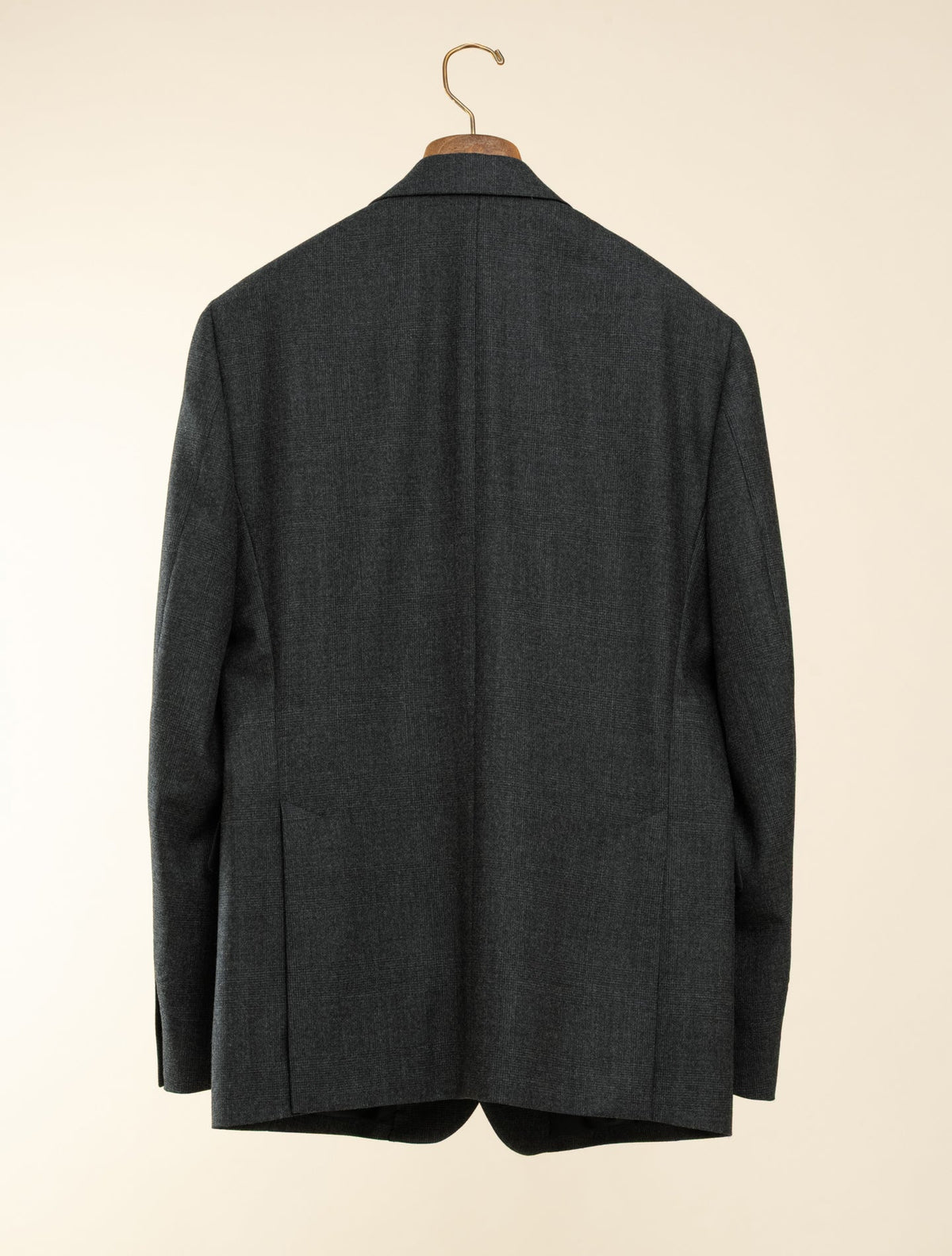 Single Breasted Wool Cashmere Glencheck Suit Grey Lardini Suits 48