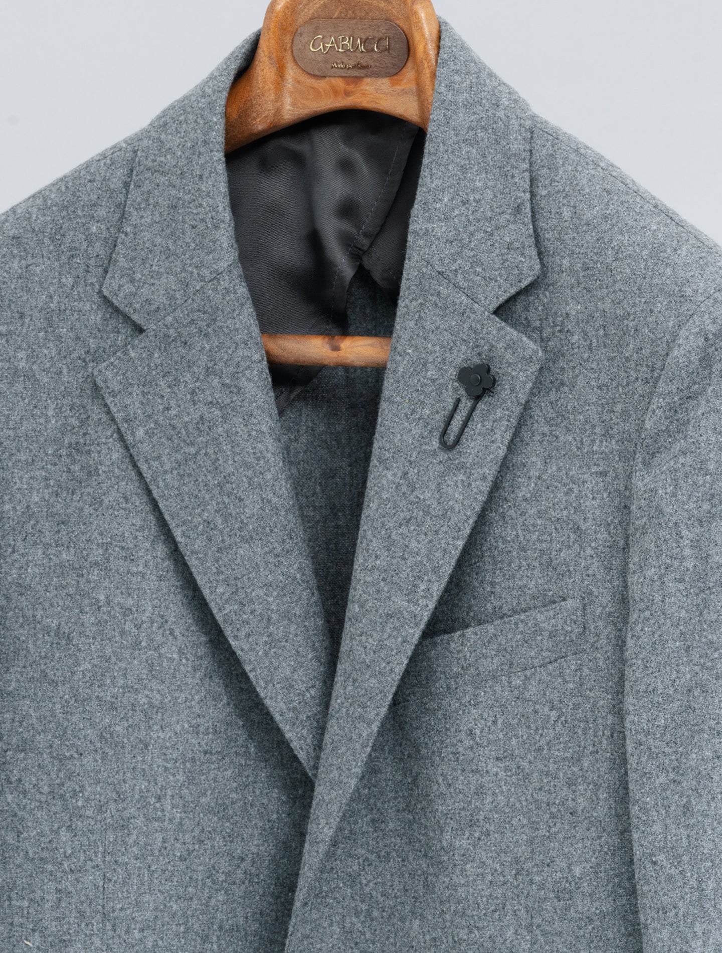 Single Breasted Wool Cashmere Jacket Grey Lardini Jackets 48
