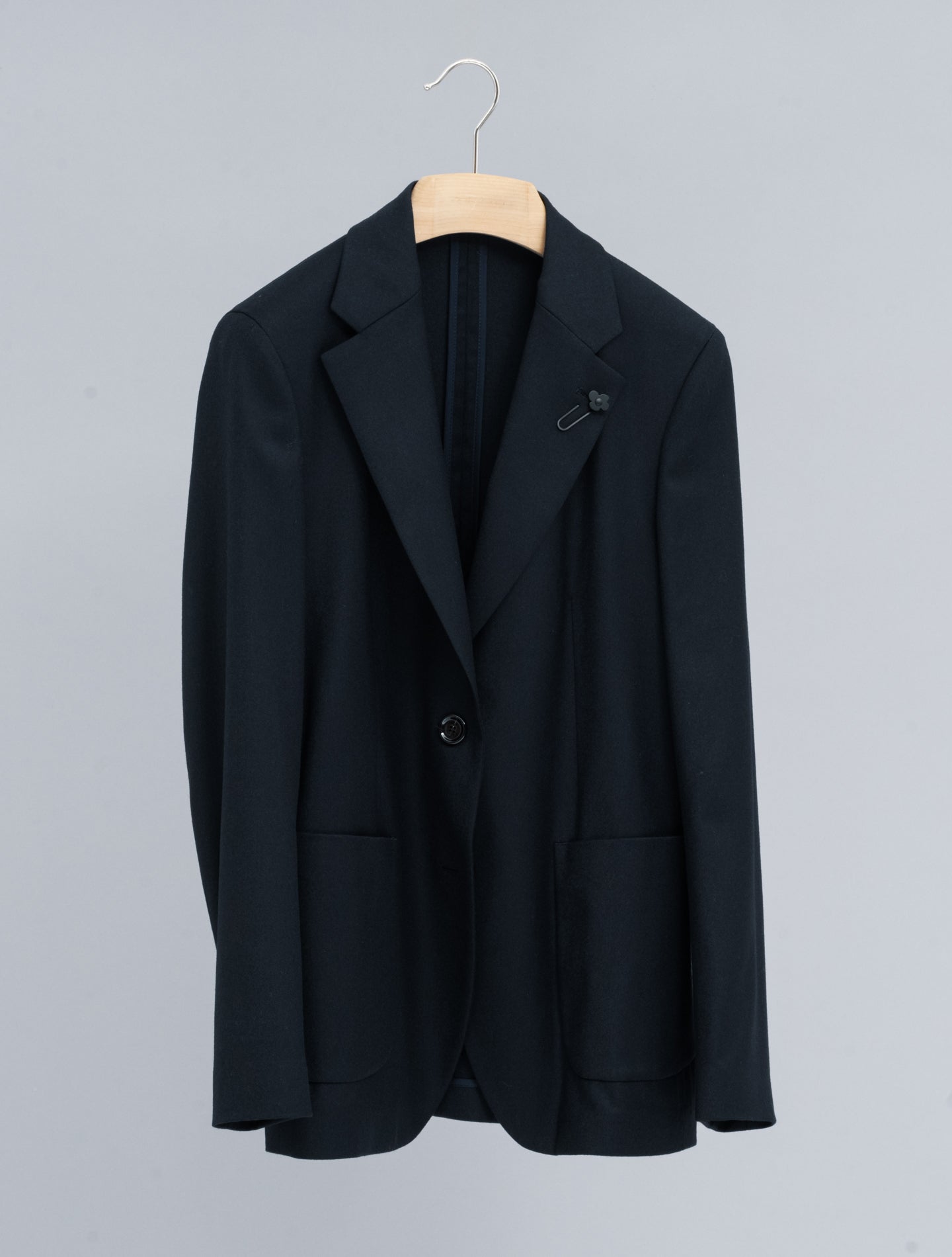 Single Breasted Wool Cashmere Jacket Navy Lardini Jackets IT 38
