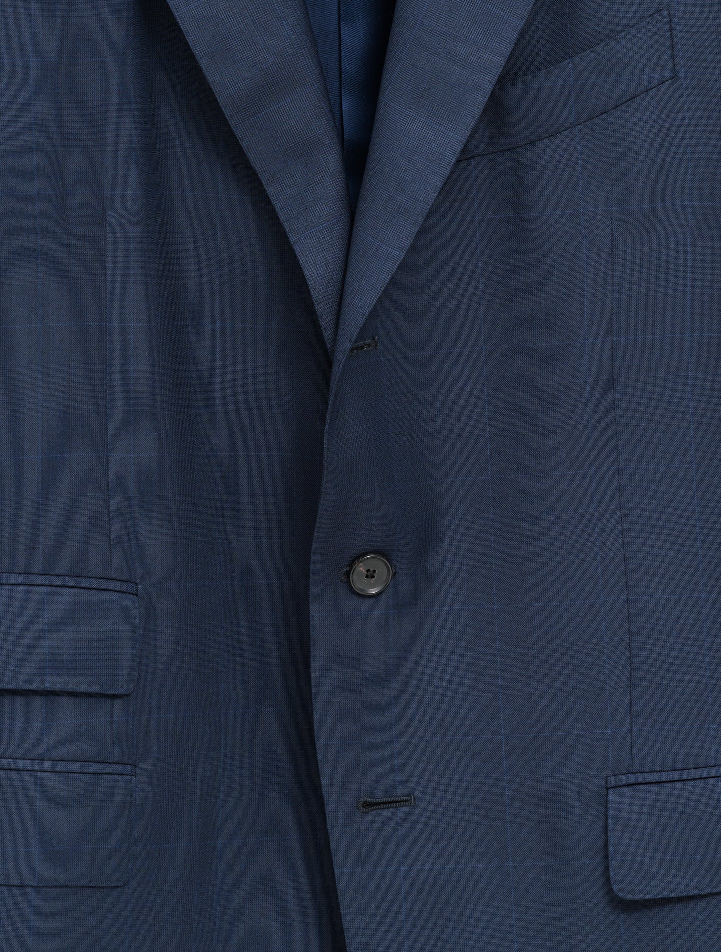 Single Breasted Wool Prince of Wales Suit Navy Caruso Suits 48