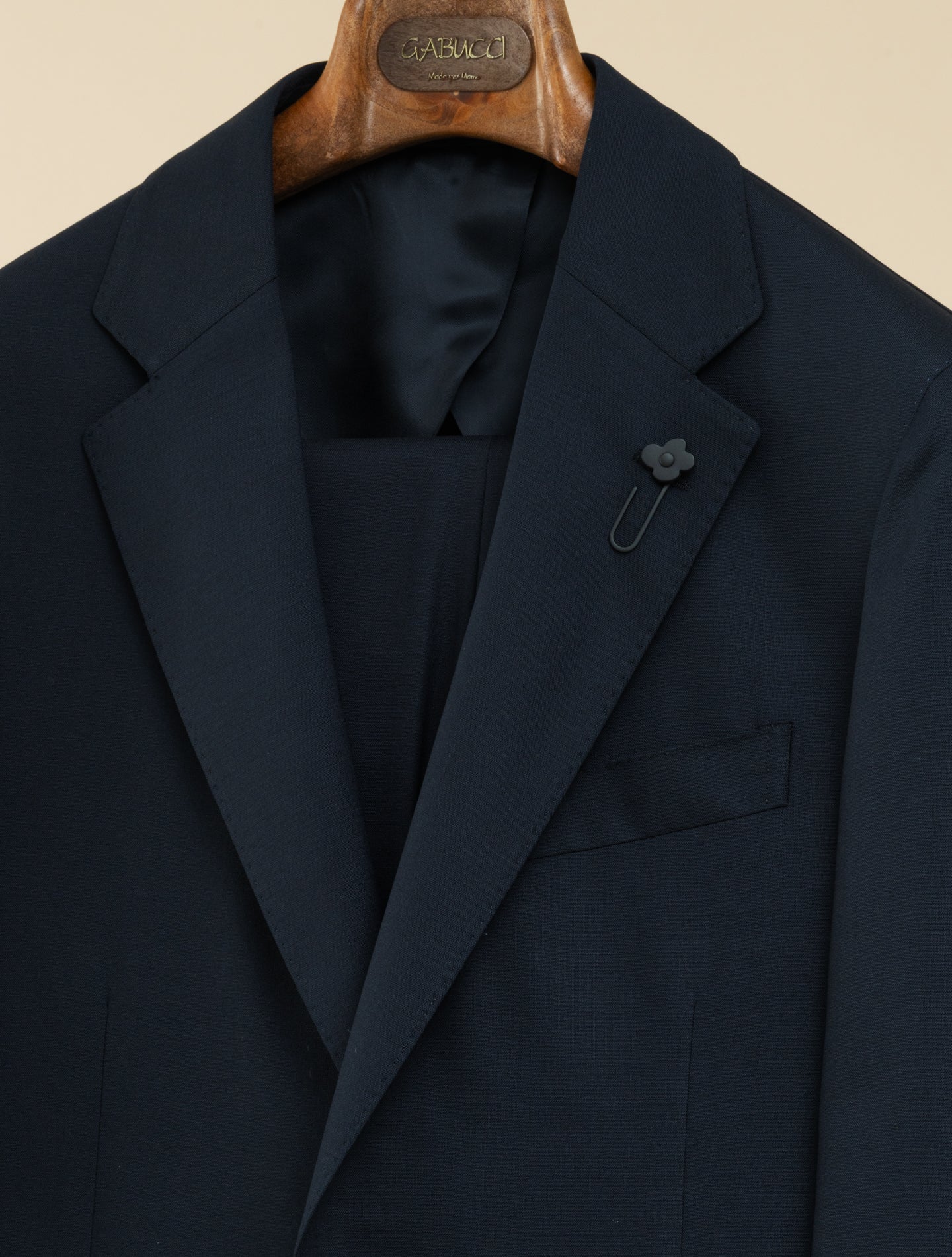 Single breasted Wool Suit Jacket Navy Lardini 48