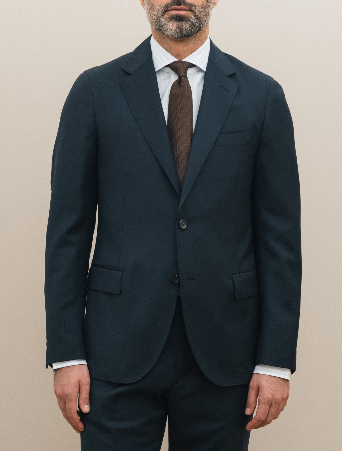 Single Breasted Wool Suit Navy Lardini Suits 46