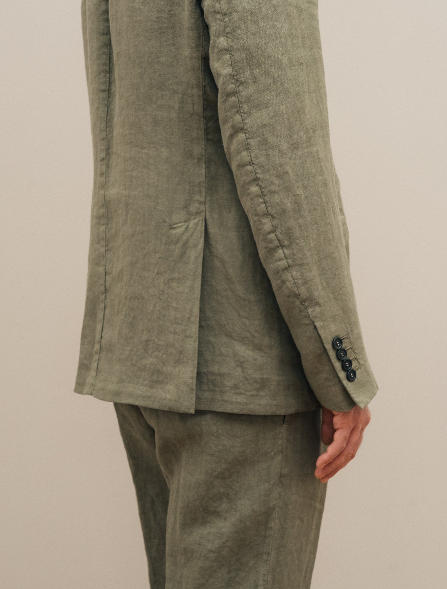 Sloop Single Breasted Linen Suit Green Massimo Alba Suits 46