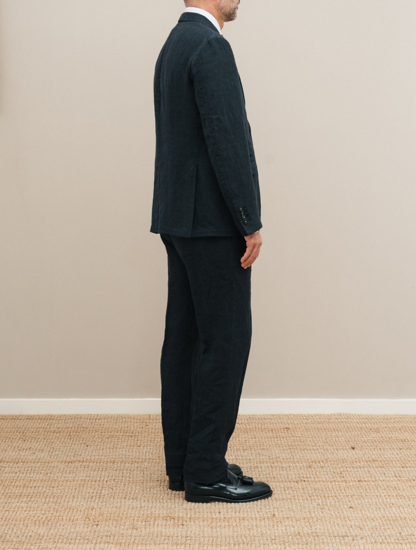 Sloop Single Breasted Linen Suit Navy Massimo Alba Suits 46