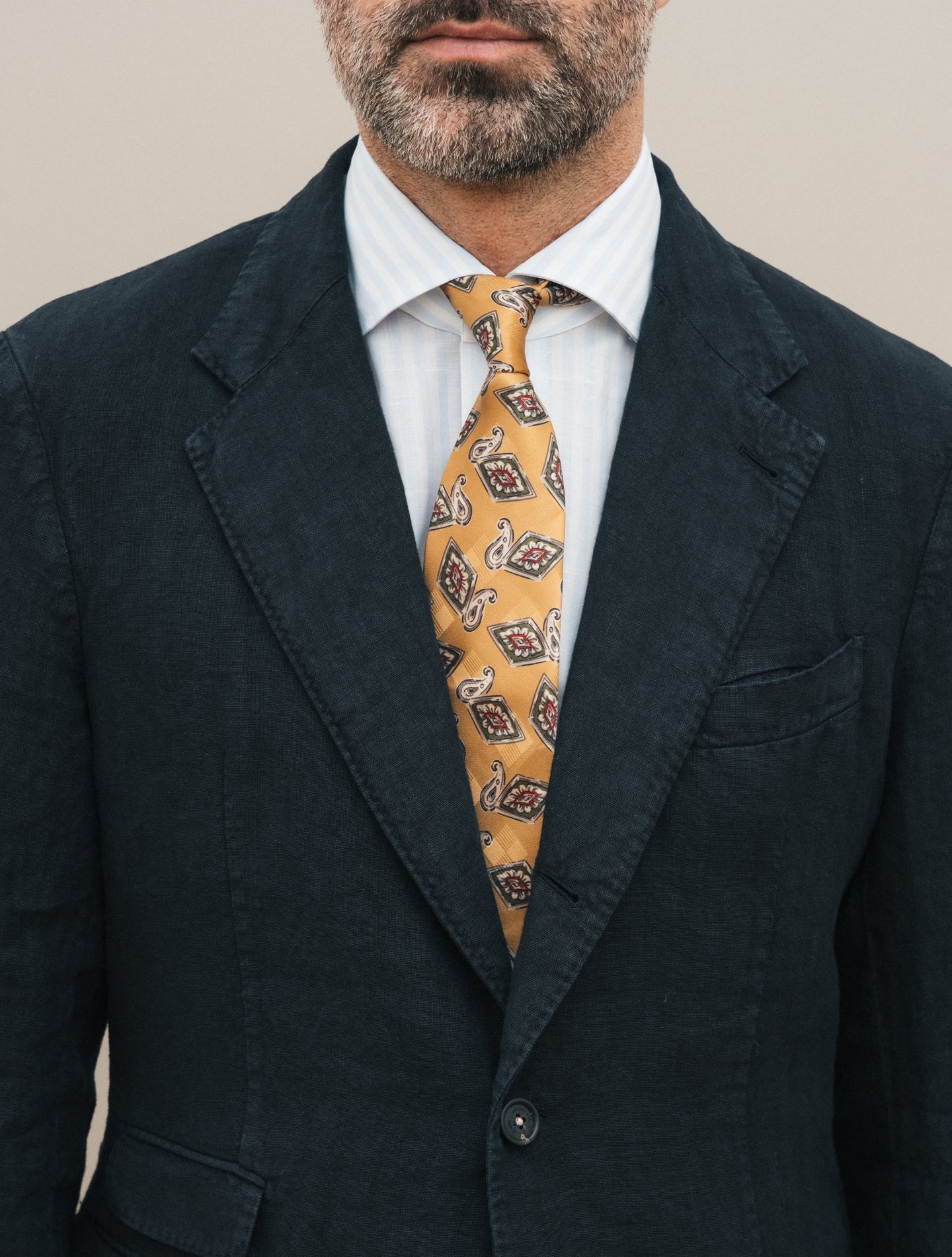 Sloop Single Breasted Linen Suit Navy Massimo Alba Suits 46