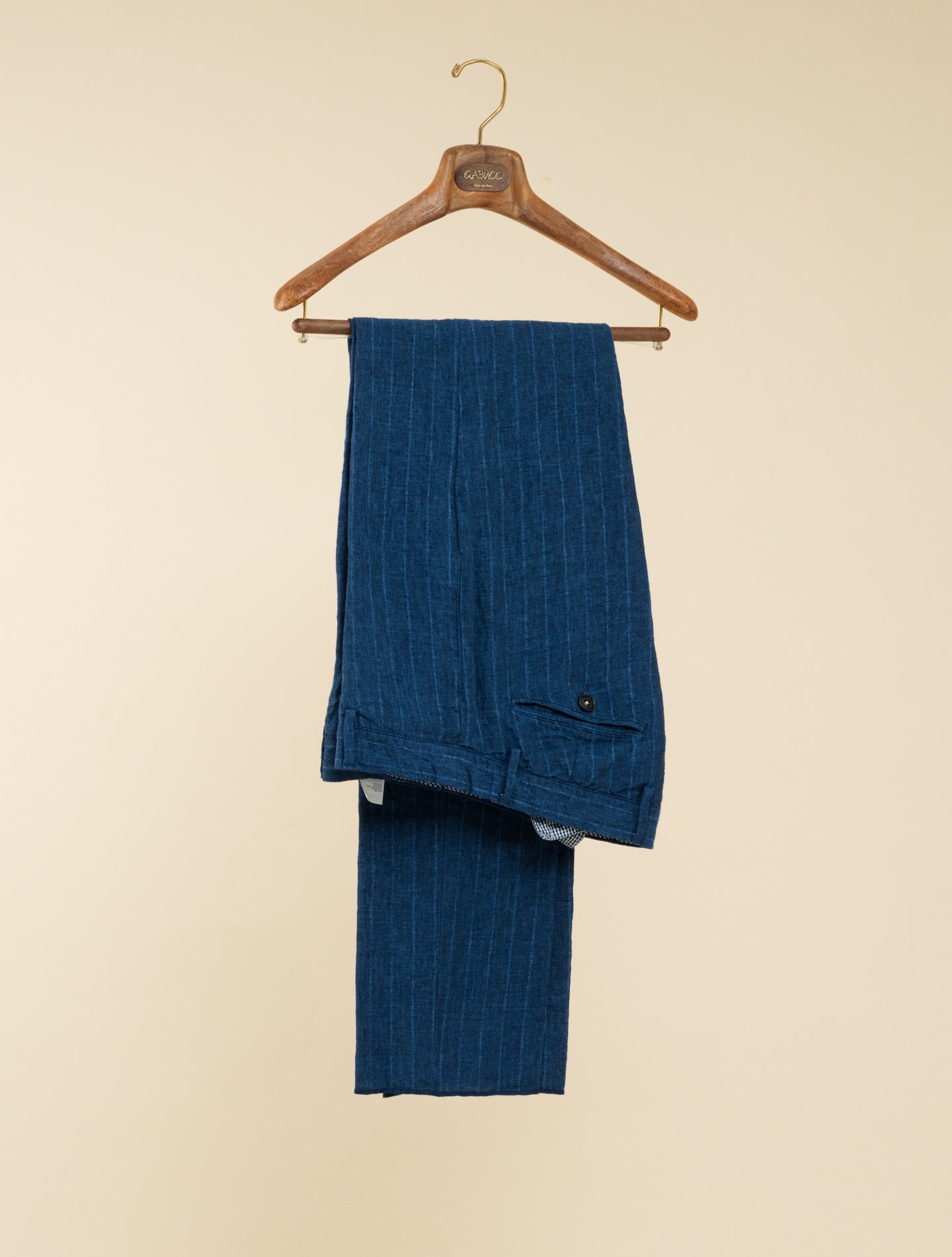 Sloop Single Breasted Pinstriped Linen Suit Navy Massimo Alba Suits 48