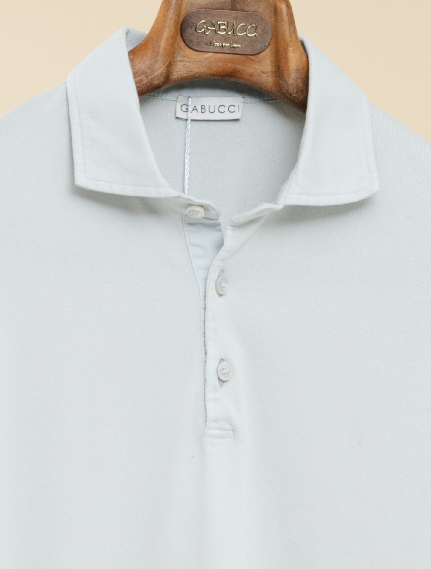 Soft Pique Polo Shirt Long Sleeve Light Grey Gabucci Polo shirts 48
